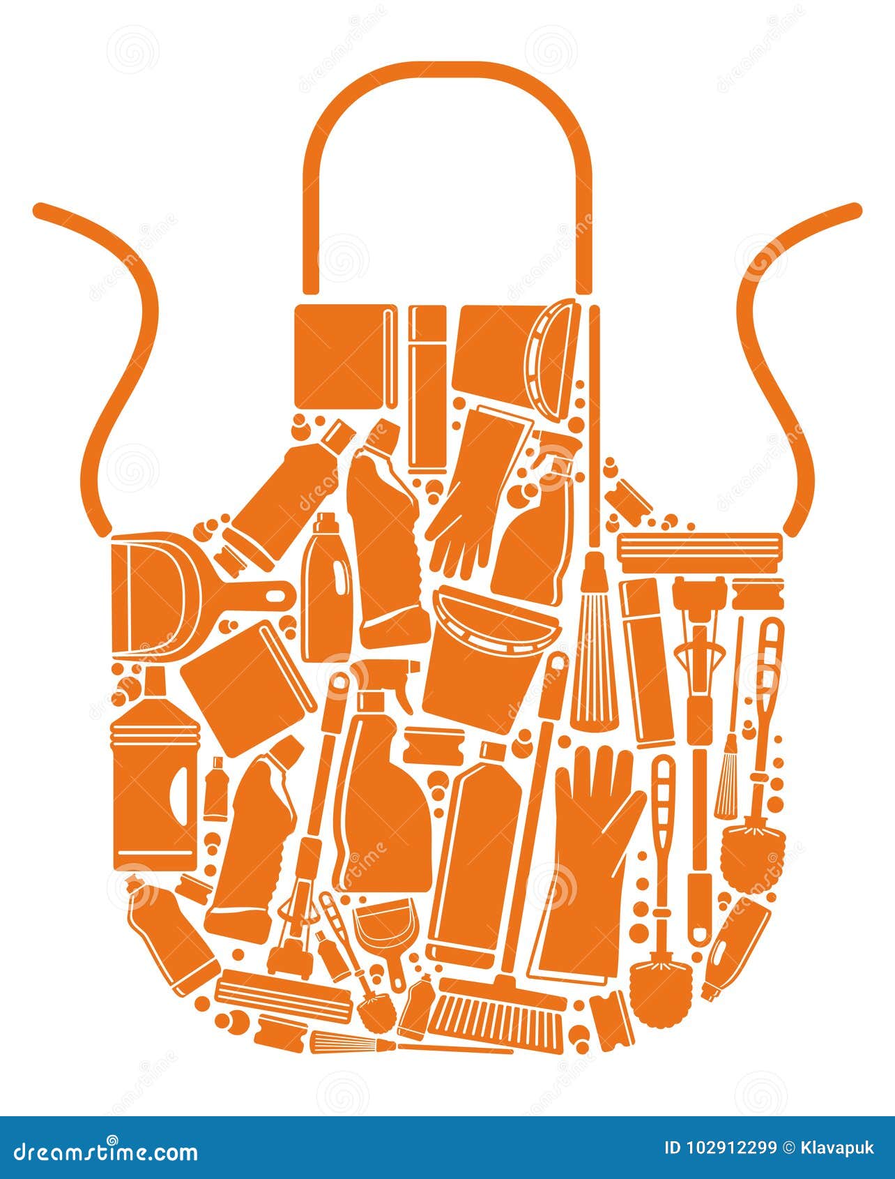 Apron for cleaning stock vector. Illustration of apron 102912299