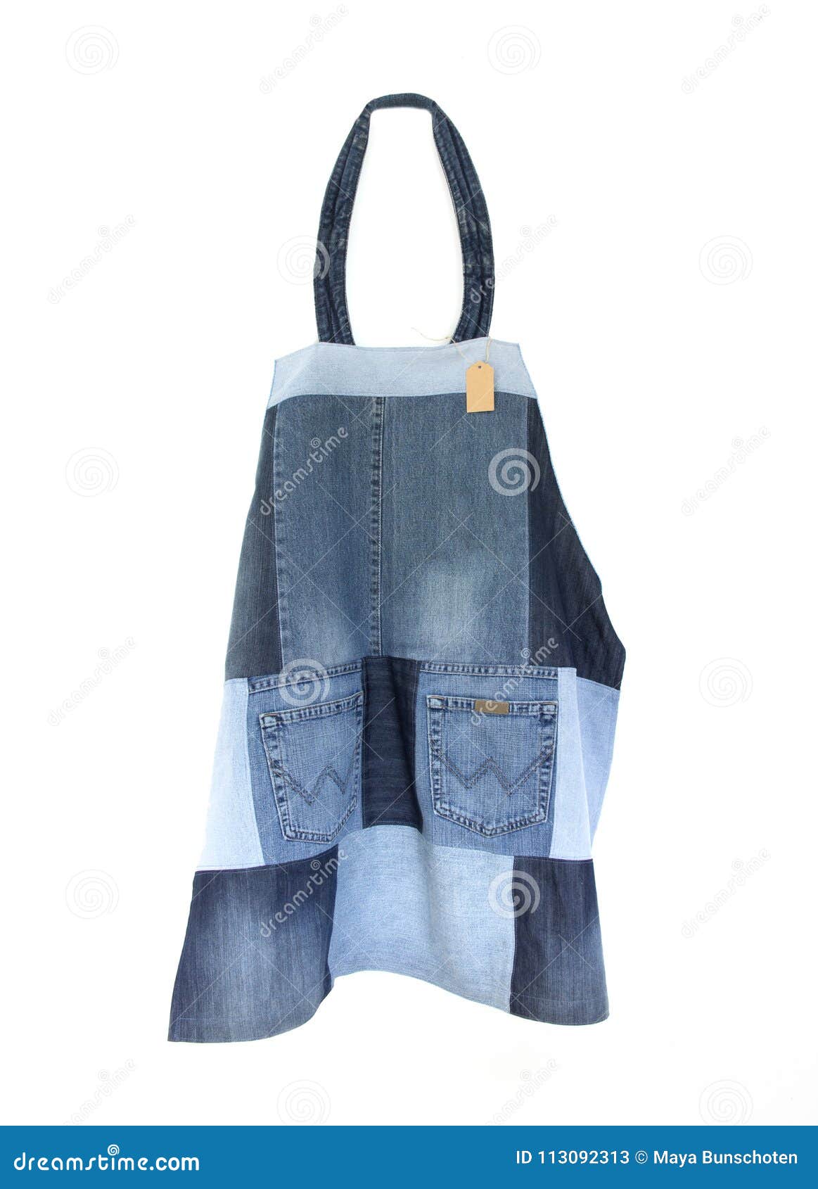 Apron of recycled jeans stock image. Image of clothes 113092313