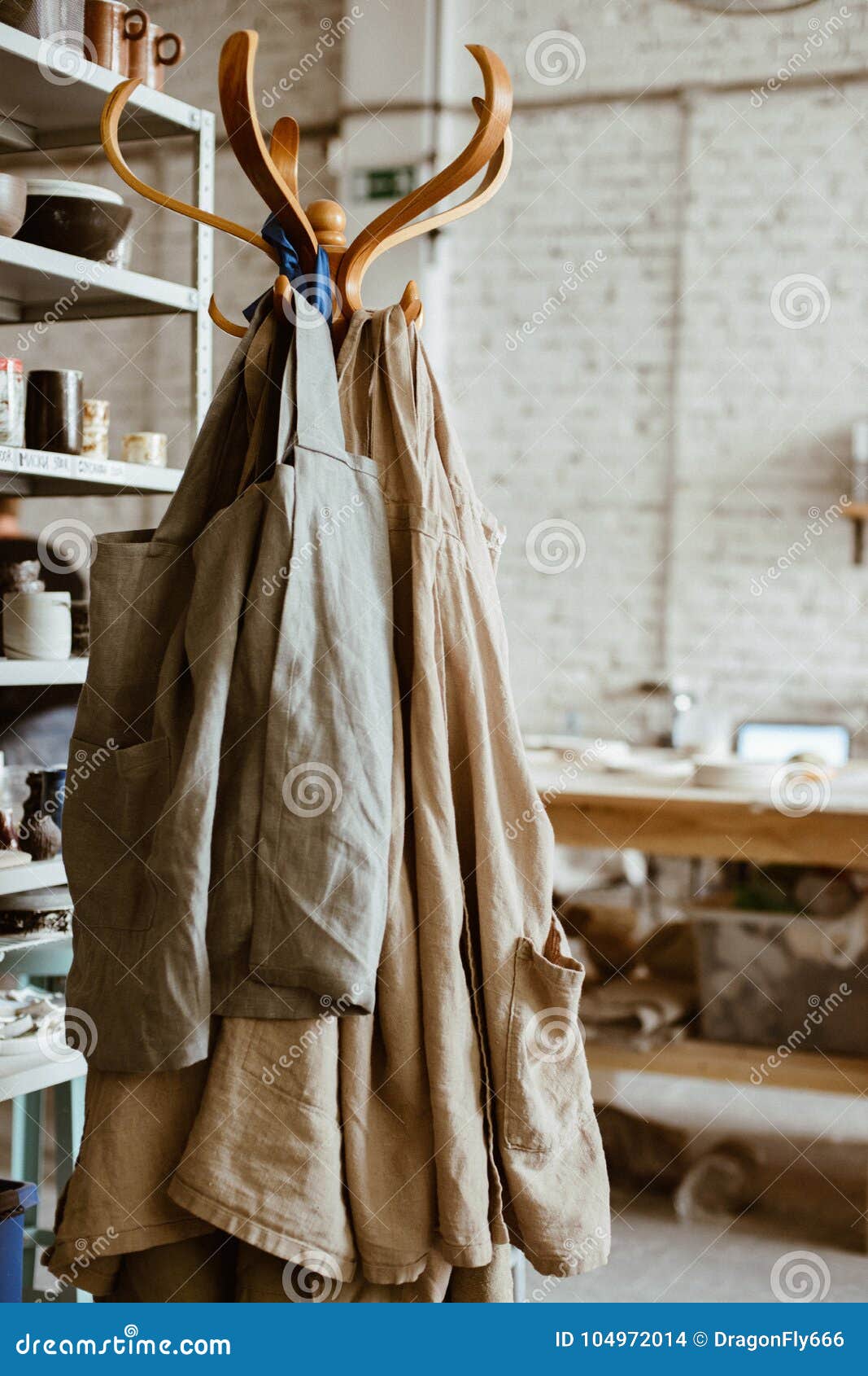 Aprons for pottery work stock photo. Image of shape 104972014