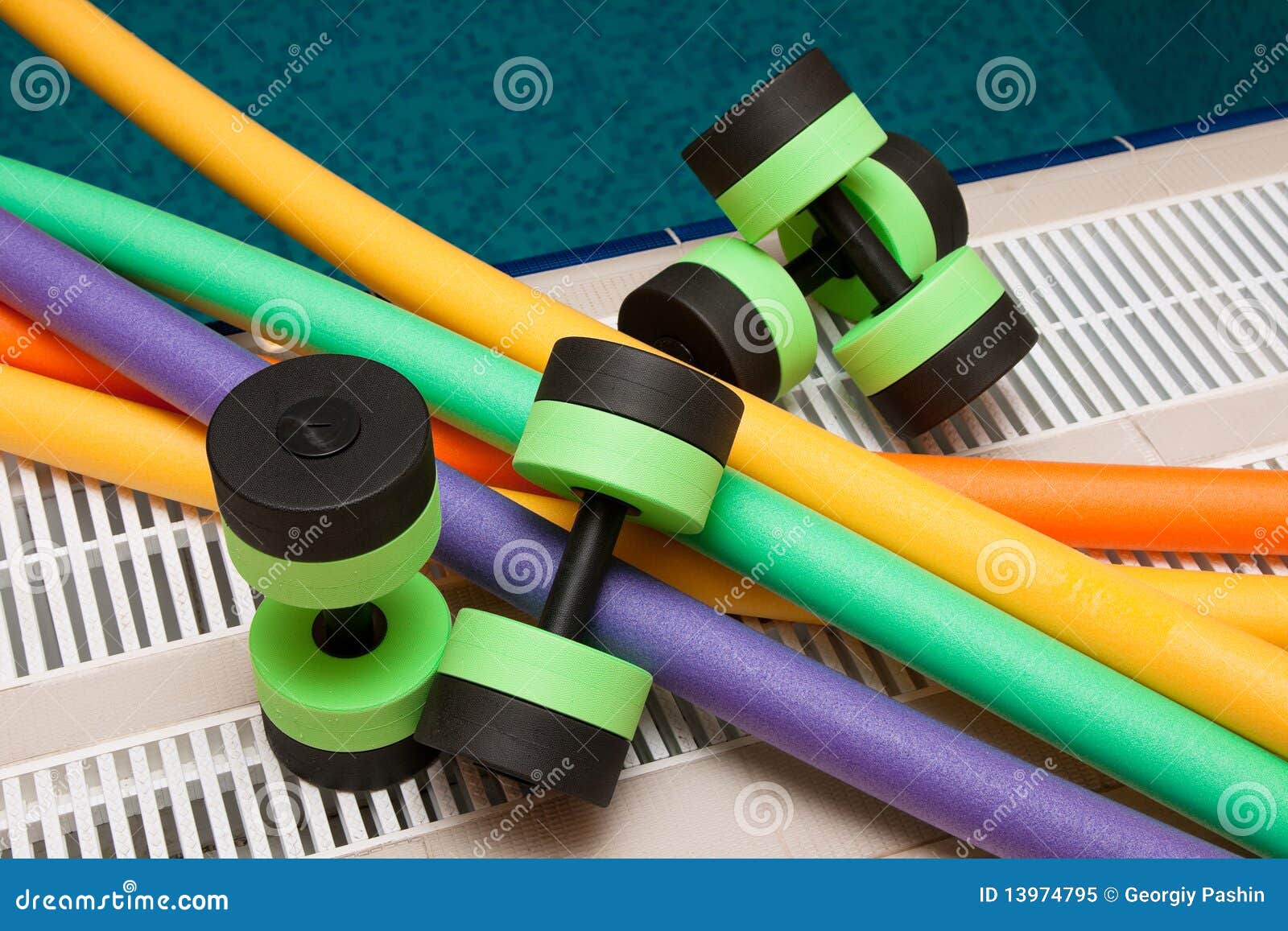 Aqua Aerobics Equipment stock image. Image of orange 13974795