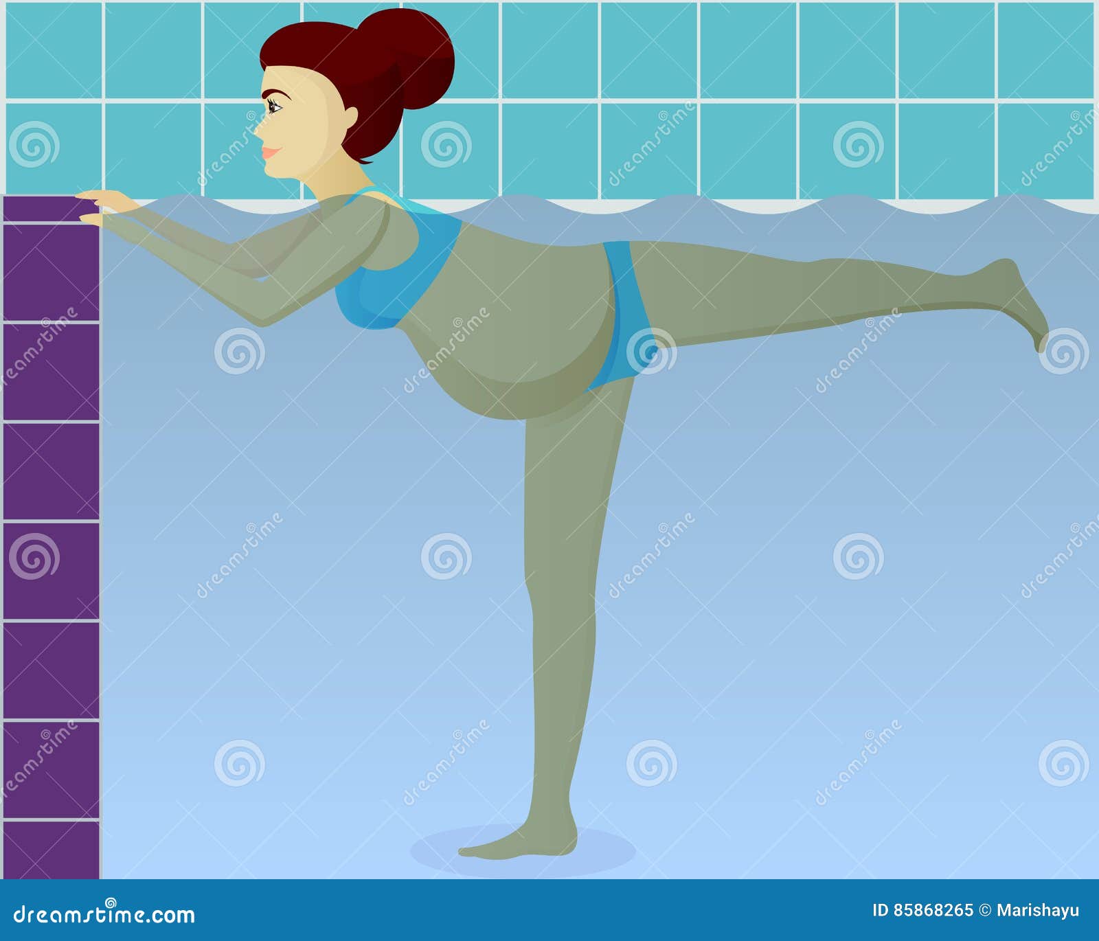 Aqua aerobics for pregnant stock vector. Illustration of pregnant
