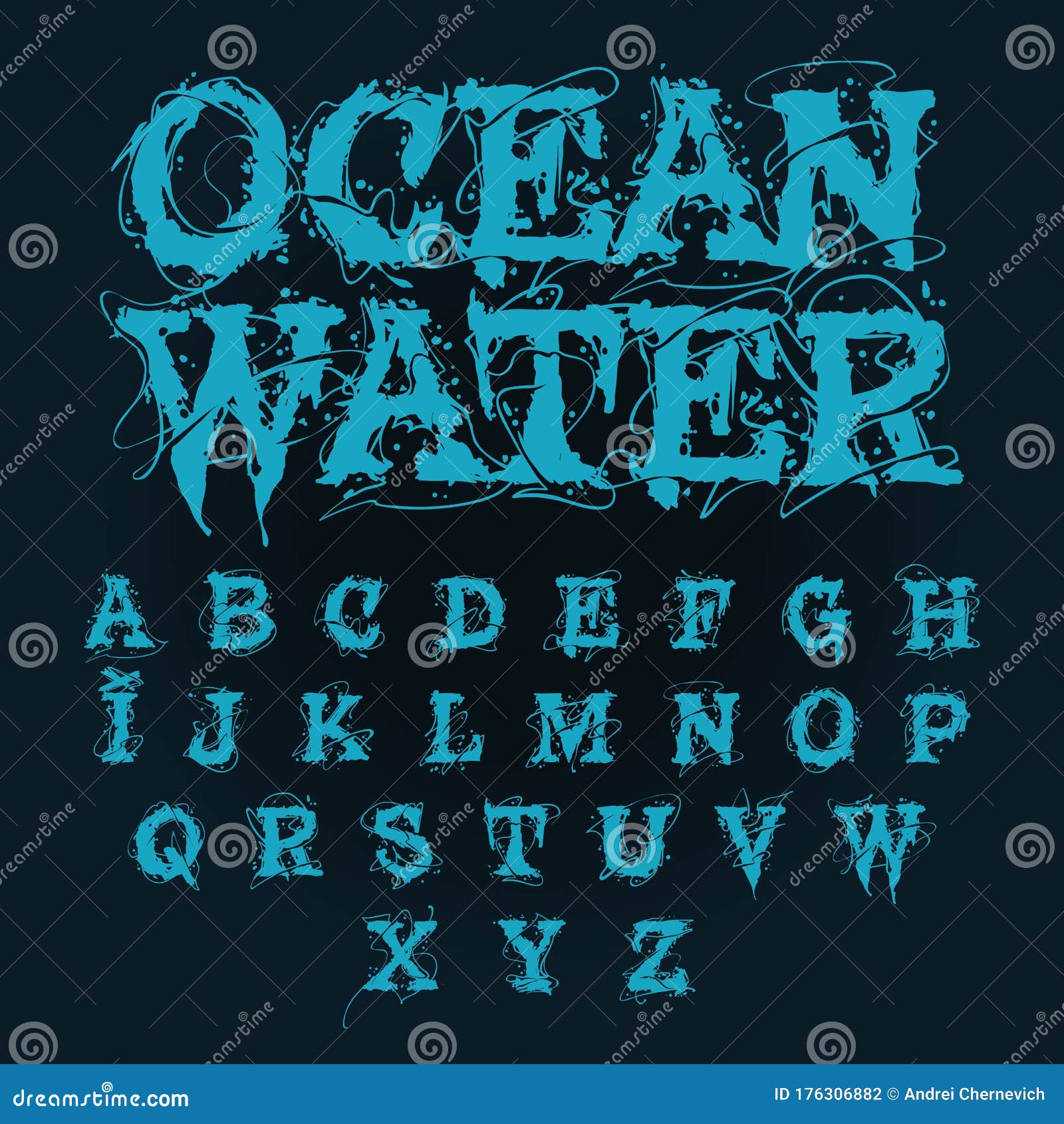 Water Font Vector Alphabet 156881611