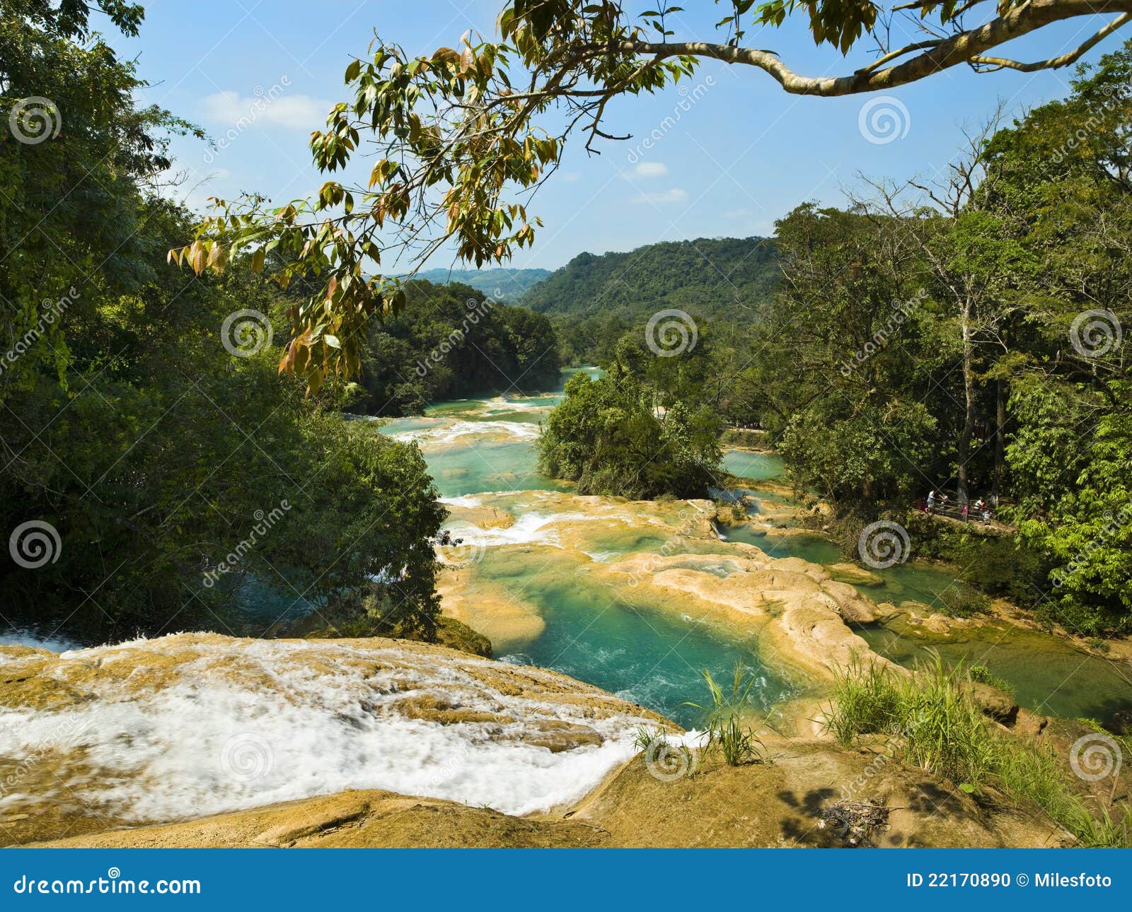 aqua azul waterfall in chiapas mexico