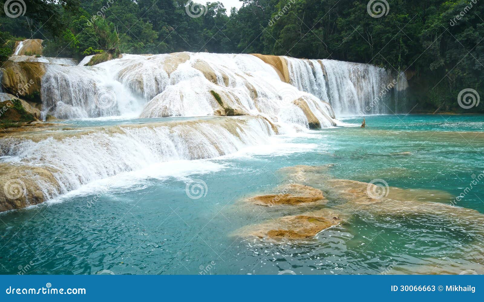 agua azul waterfal