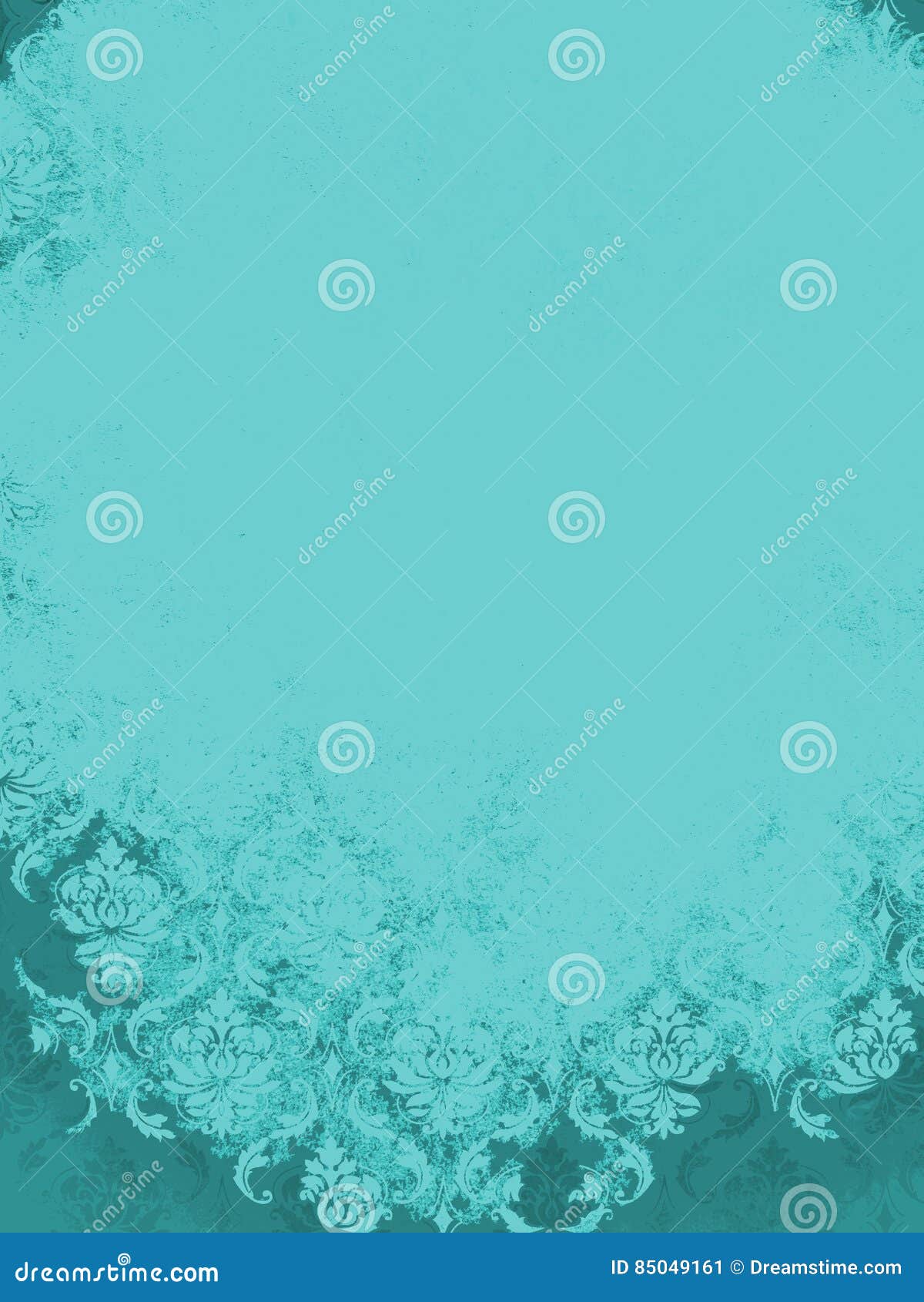 Aqua Teal Blue Vintage Damask Background Stock Image Image of elegant