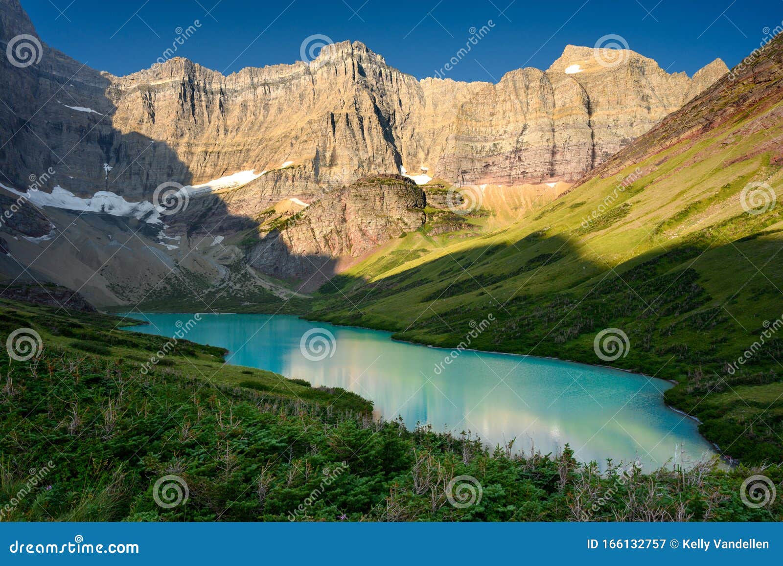 Aqua Waters of Cracker Lake in Montana Stock Image Image of nature