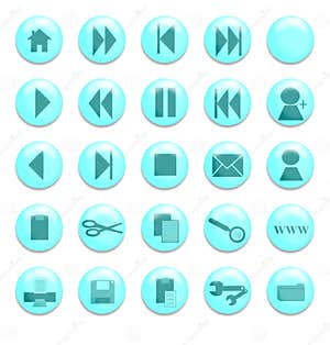 Aqua Website Buttons Stock Illustration Illustration Of Website 155149