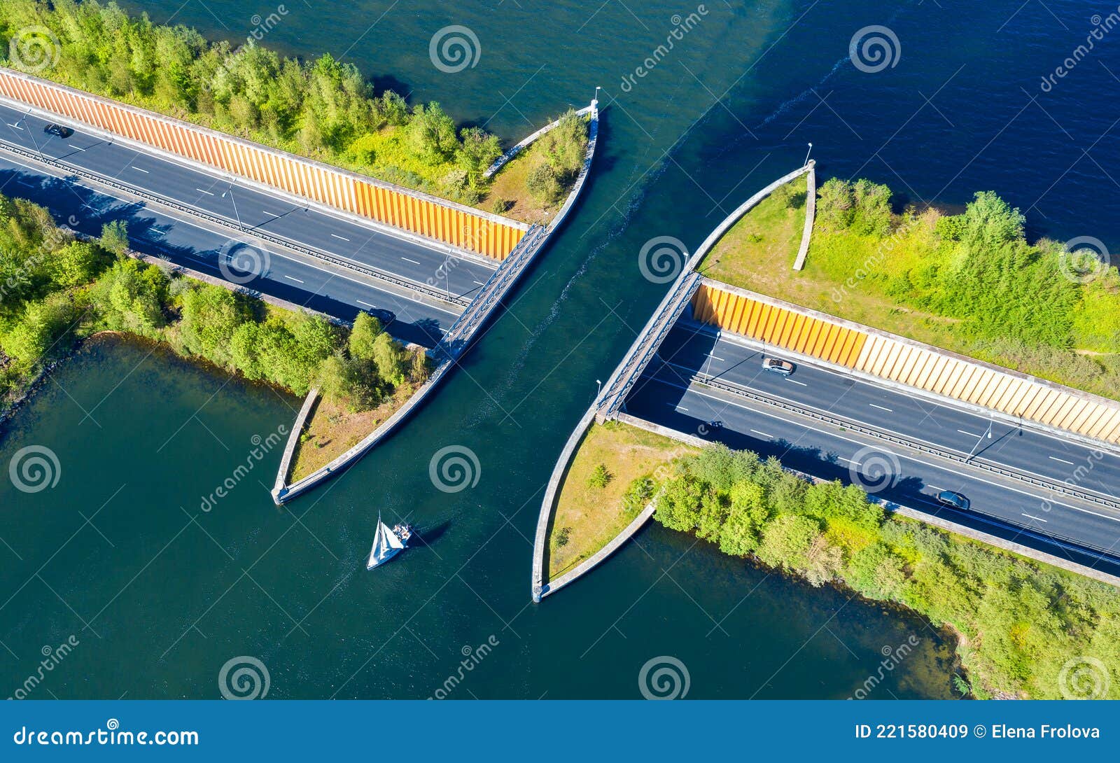 Aquaduct Veluwemeer, Nederland. Aerial View from the Drone Stock Image ...
