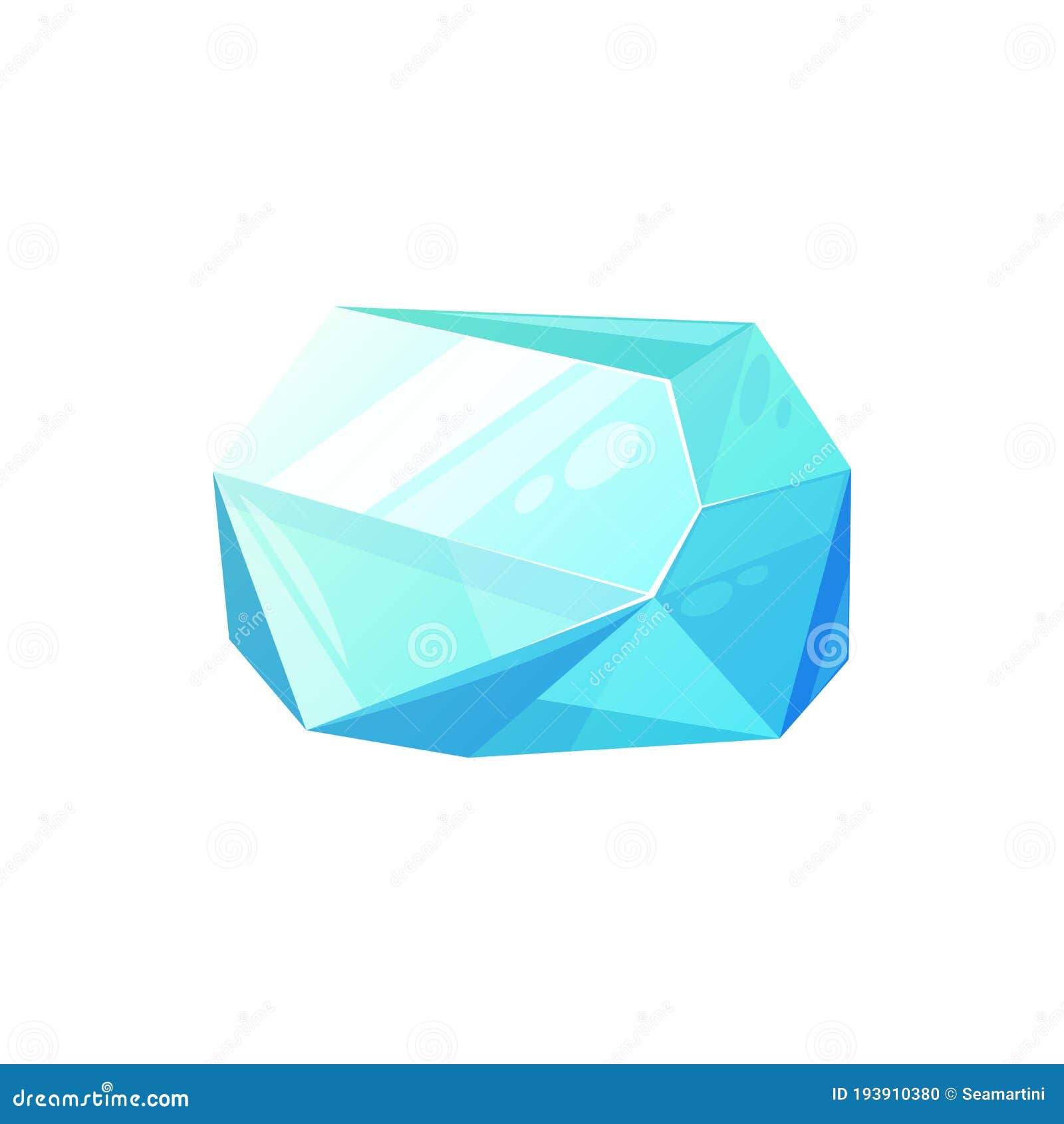 Download Aquamarine Blue Gemstone Isolated Emerald Stock Vector Illustration Of Crystal Cartoon 193910380