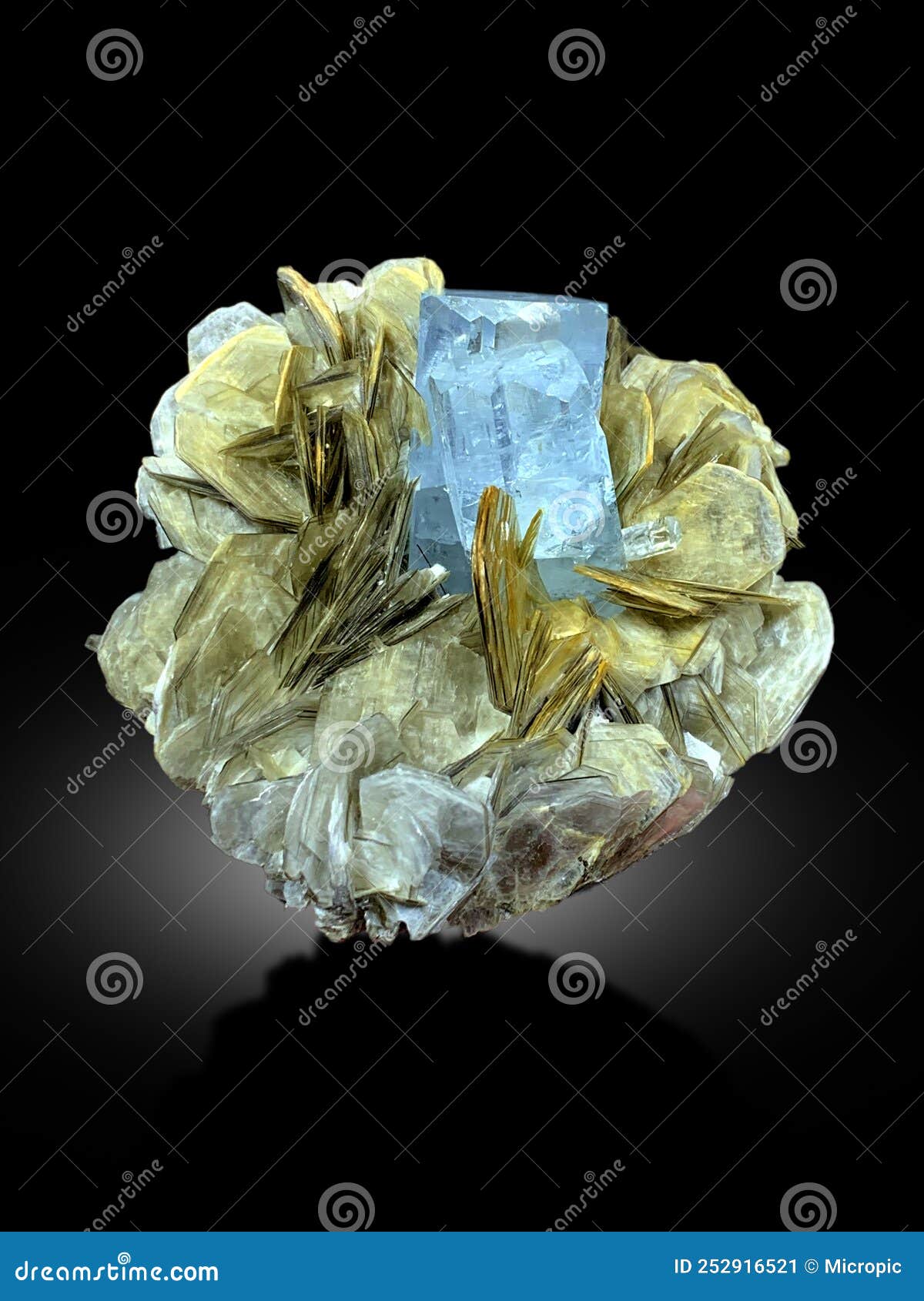 aquamarine with muscovite mica mineral specimen from nagar gilgit pakistan