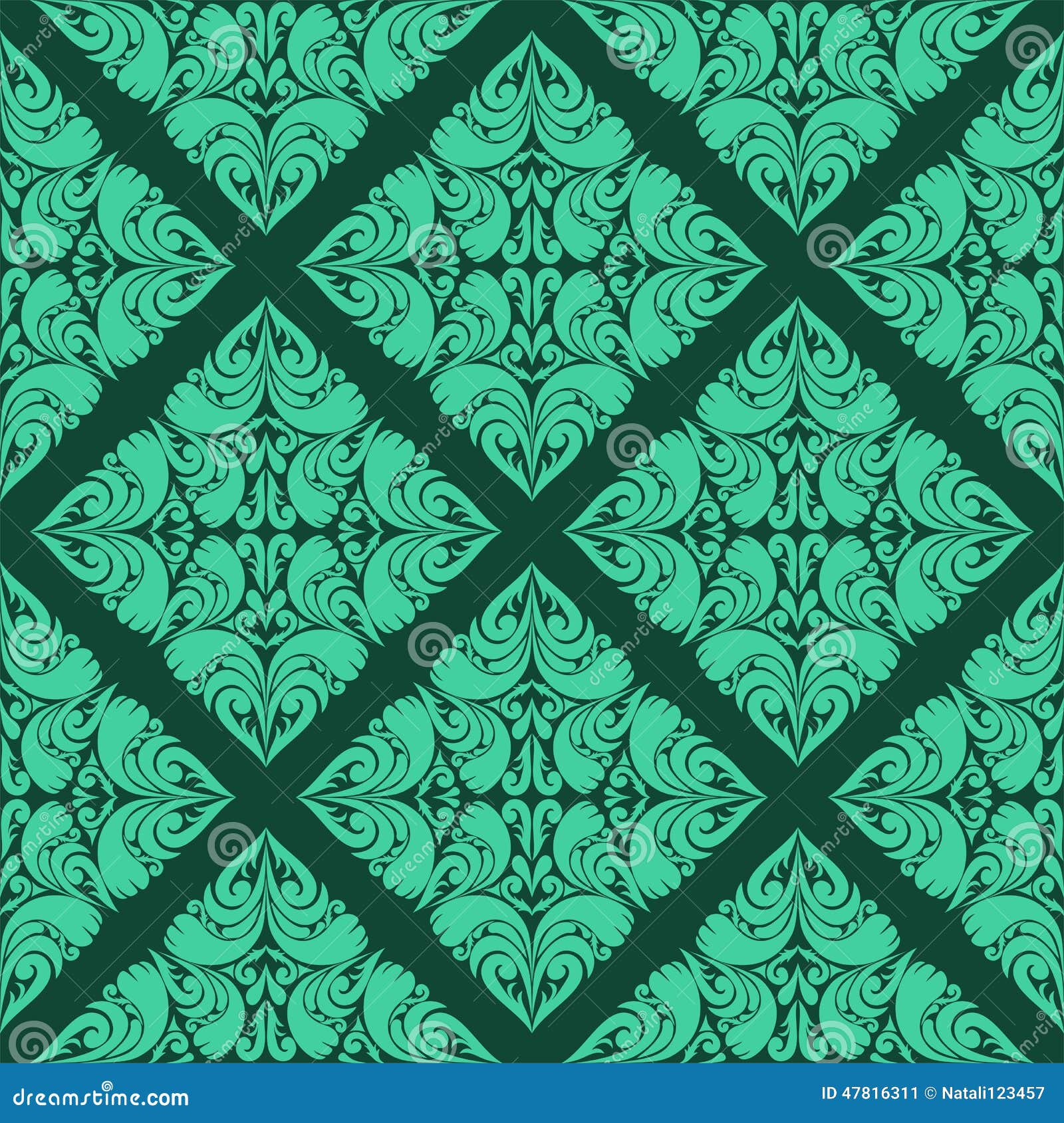 Aquamarine Seamless Wallpaper. Stock Vector - Illustration of beautiful ...