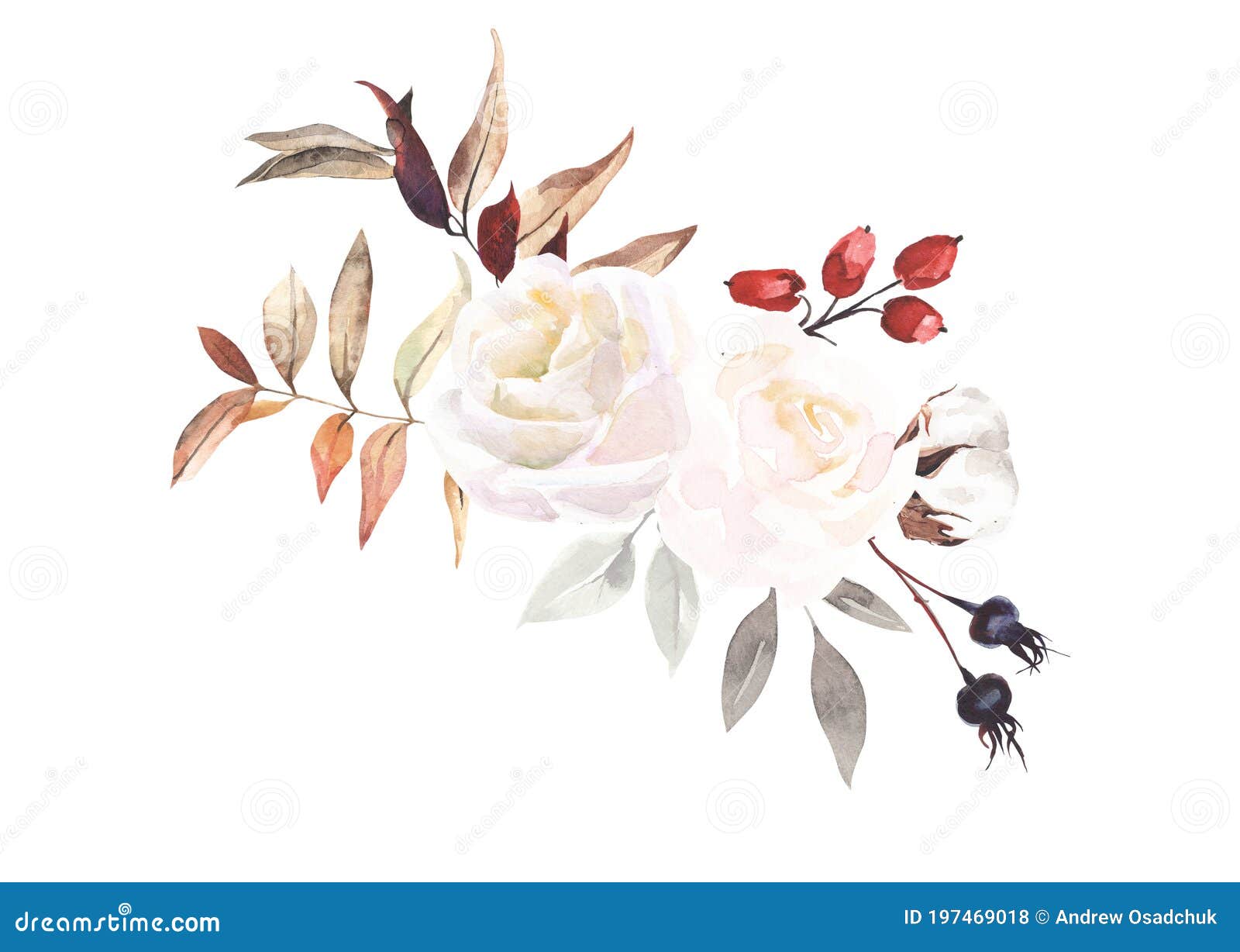 Aquarellblumenblumenstrauss Botanisches Clipart Stock Abbildung Illustration Von Gezeichnet Grun 197469018