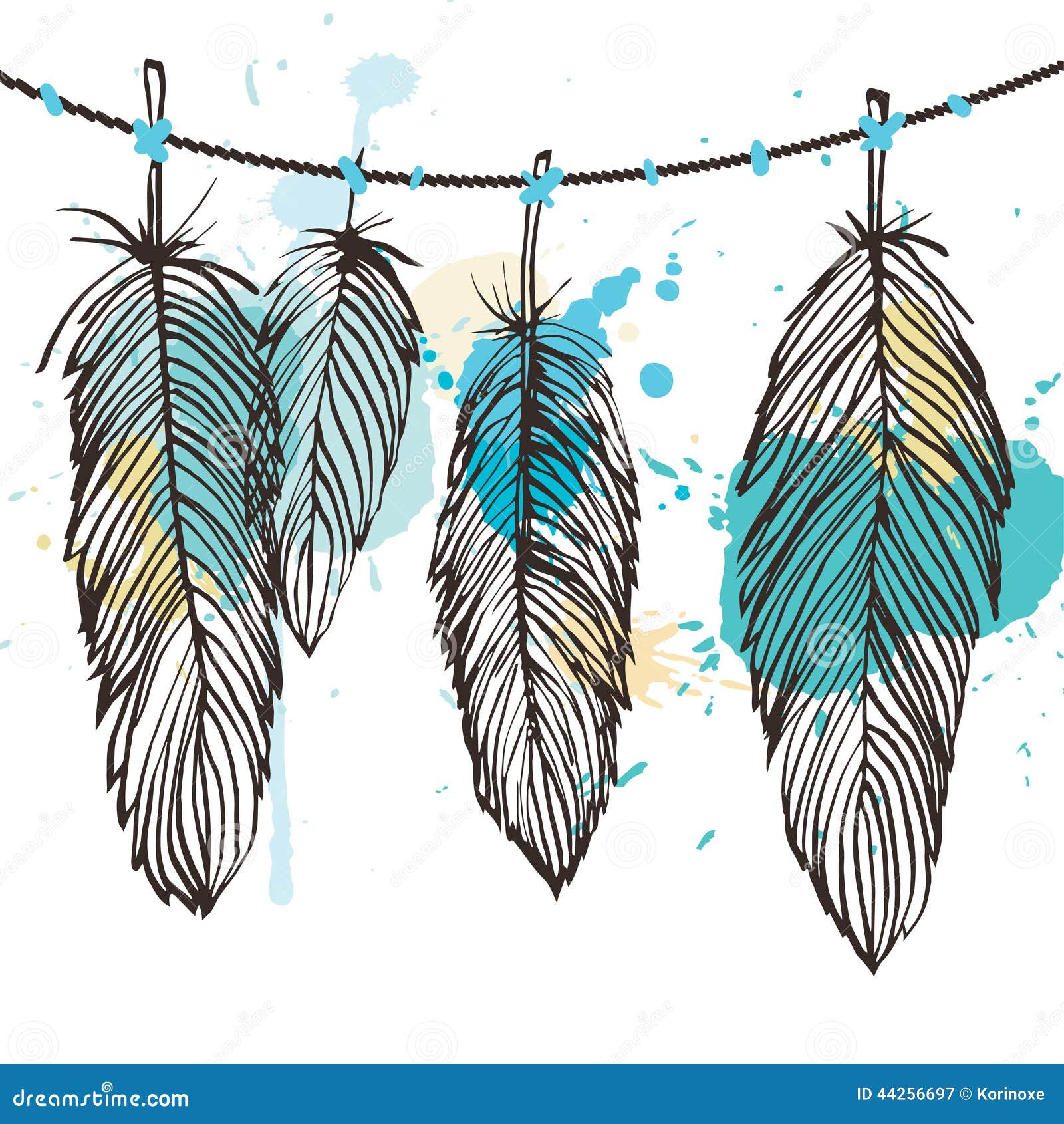 tumblr romantic drawings Feather Stock Set Image:  44256697 Aquarelle Vector