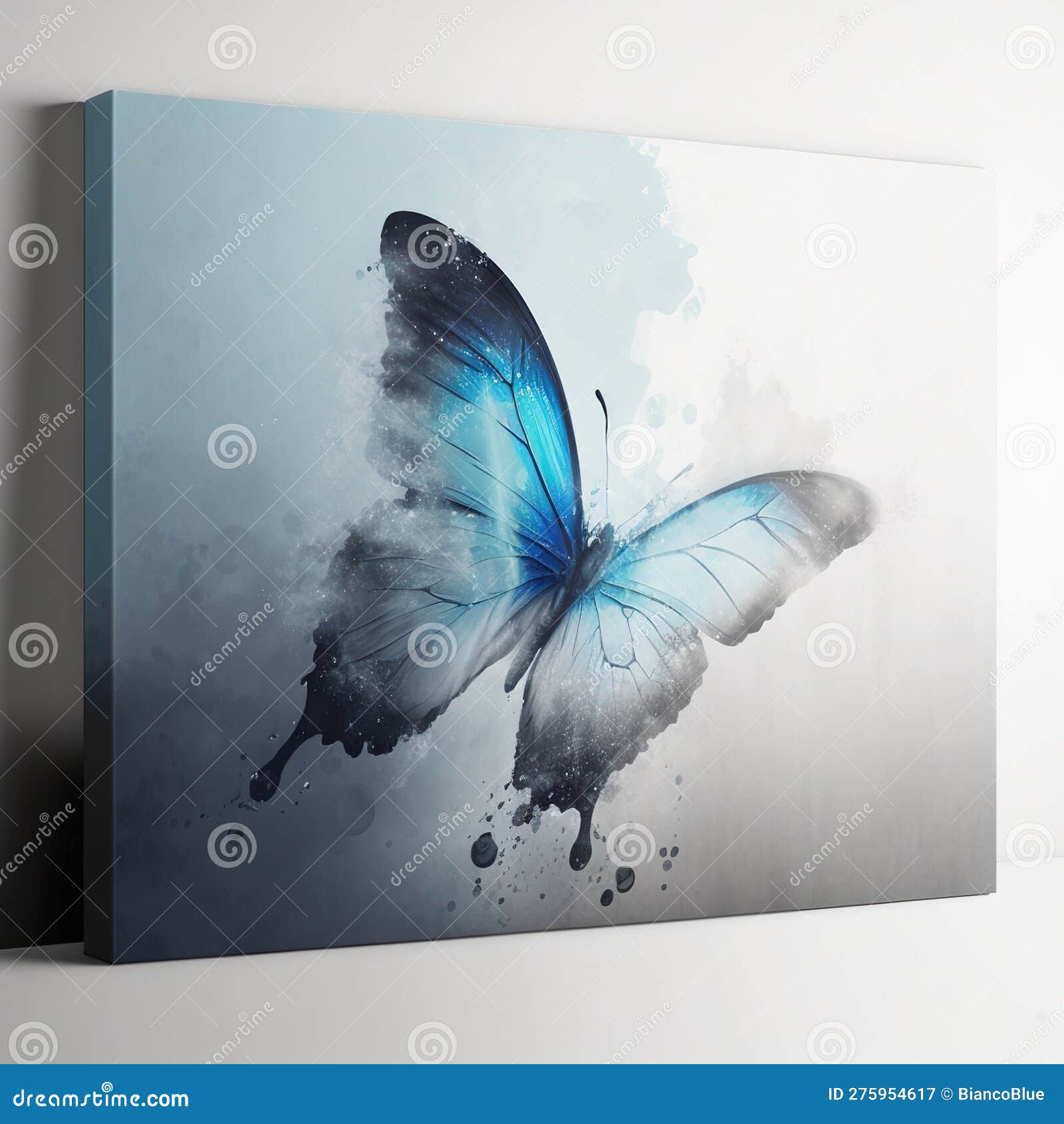 Cadre Aquarelle Avec Papillon Et Fleurs Illustration Ai
