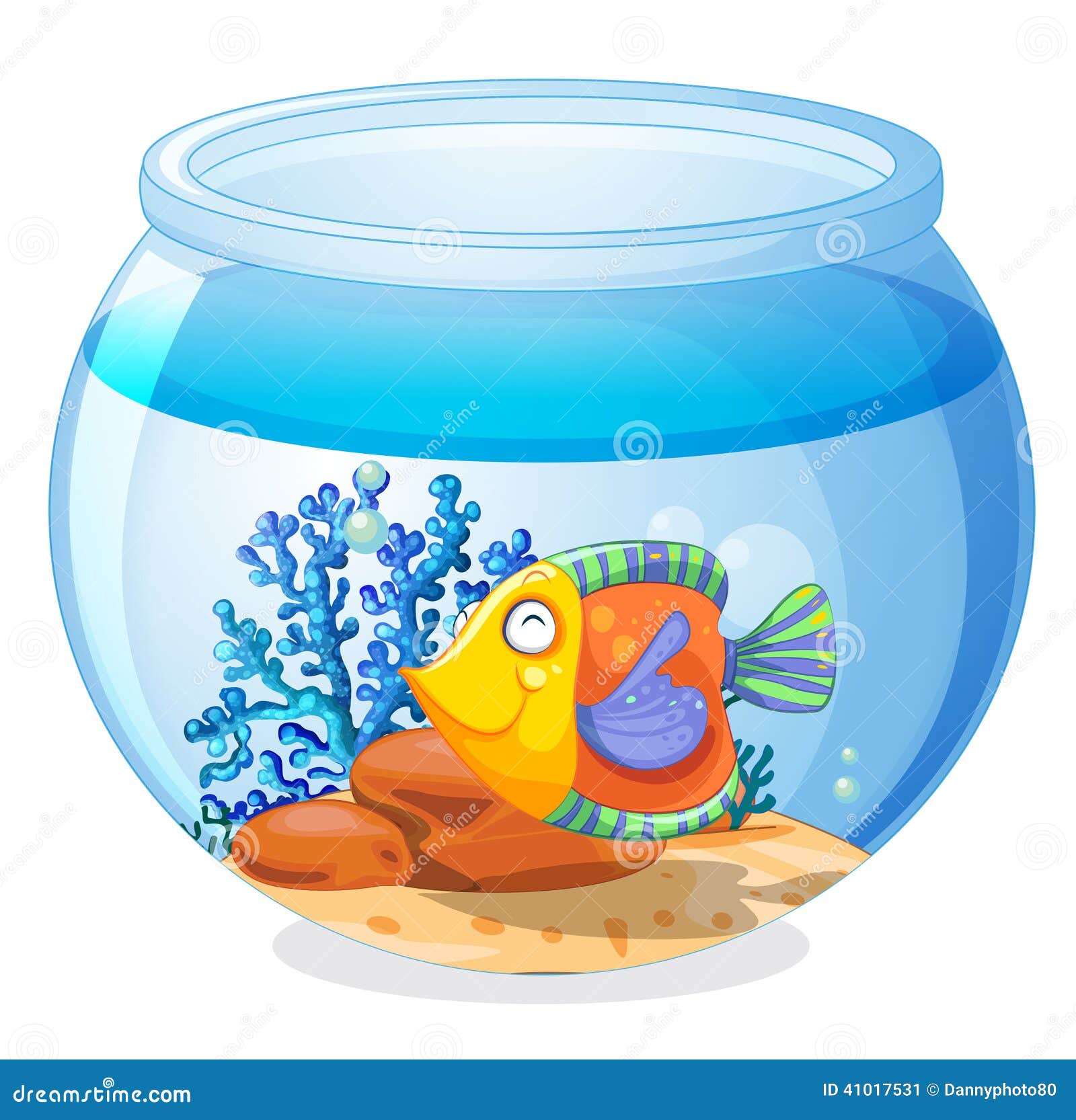 An aquarium with a fish stock vector. Illustration of ised 41017531