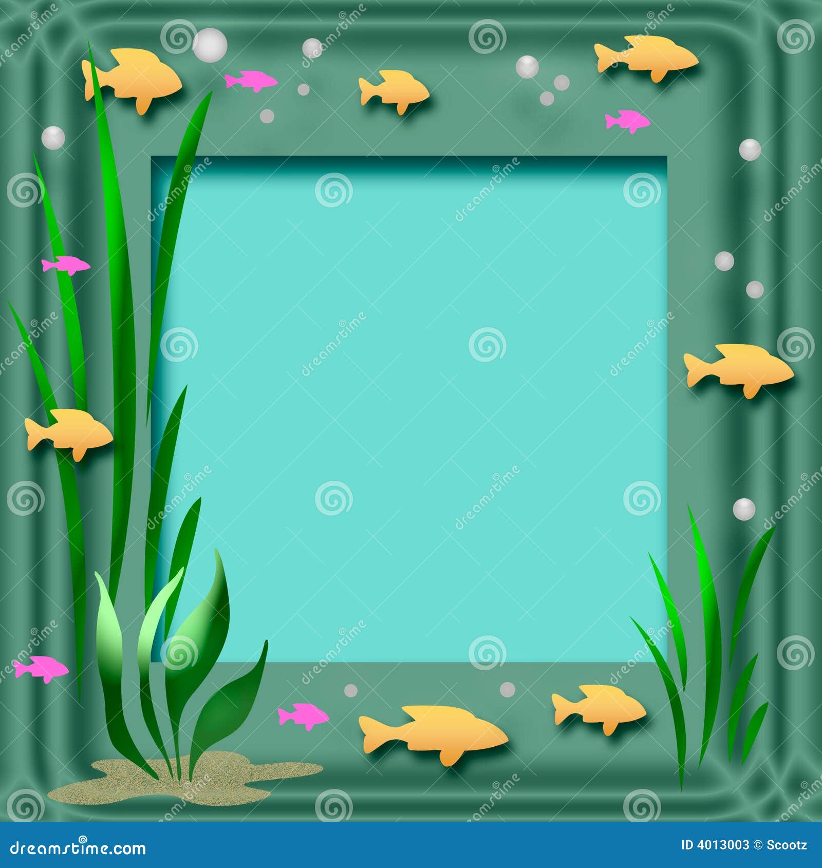 Aquarium frame stock illustration. Illustration of fish 4013003