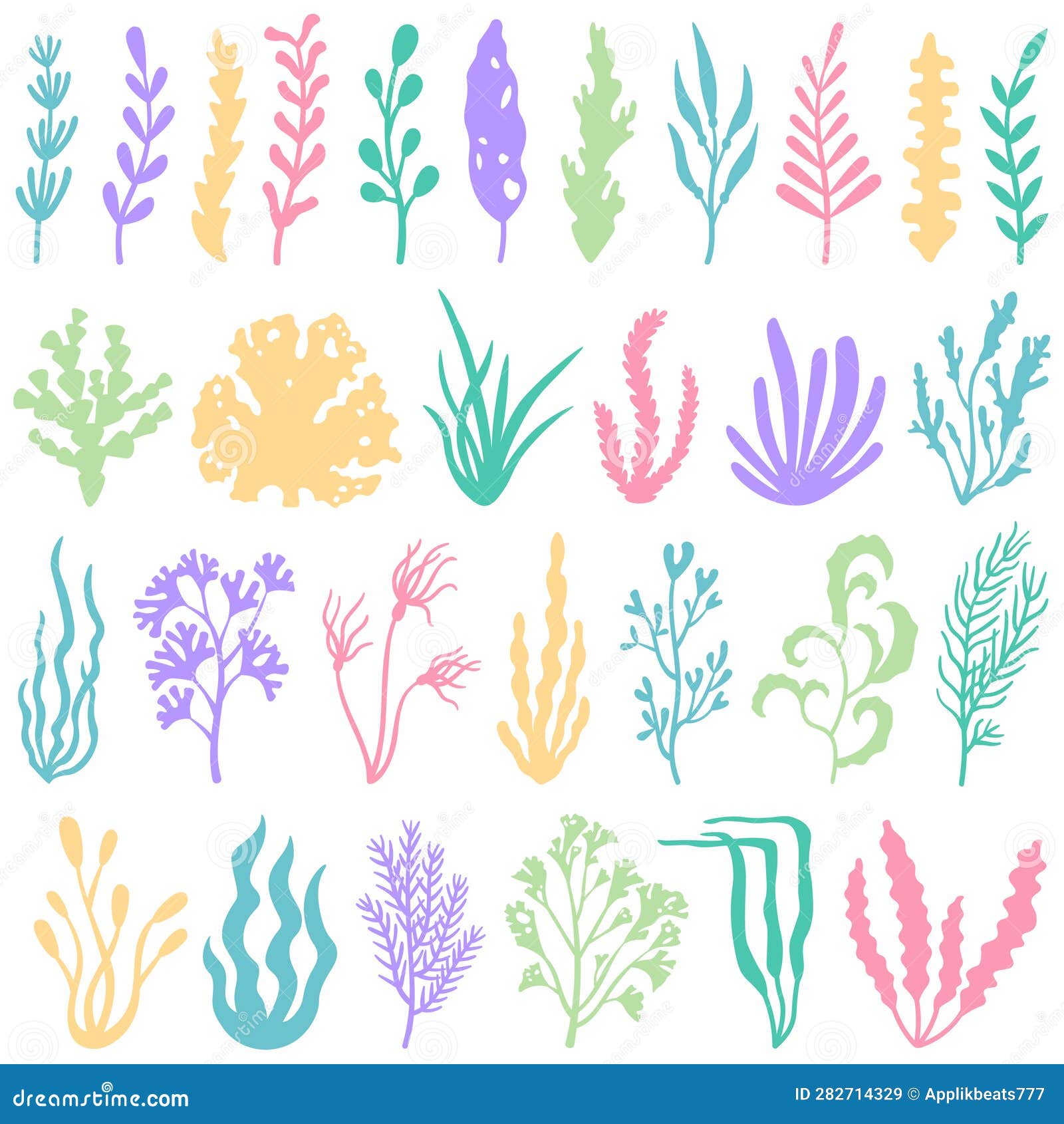 Aquarium Seaweed Silhouette. Underwater Planting Plant and Seaweeds for  Aquariums Decor. Sea Plants Vector Set Stock Illustration - Illustration of  swim, drawing: 282714329