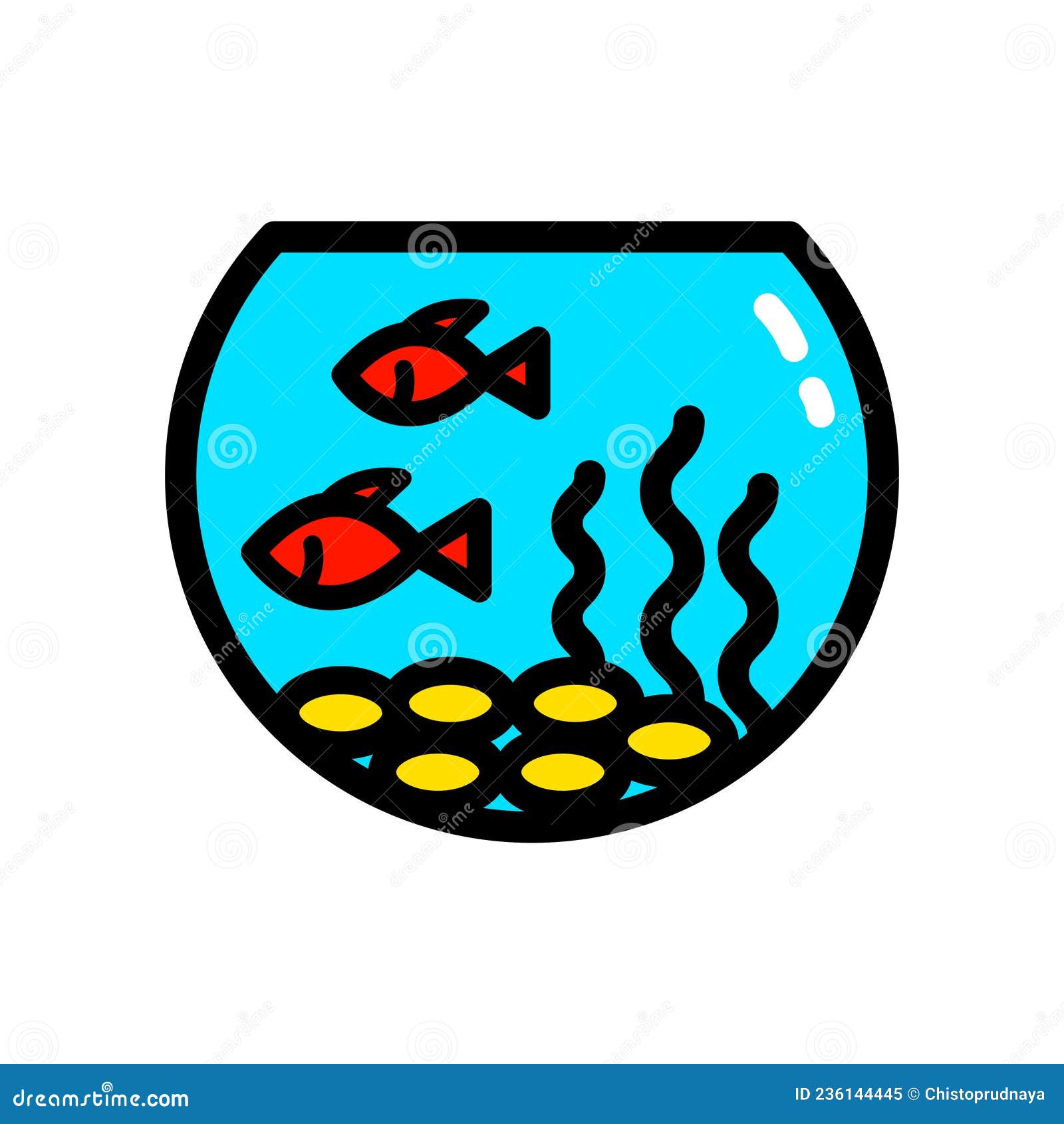 aquarium simple color icon