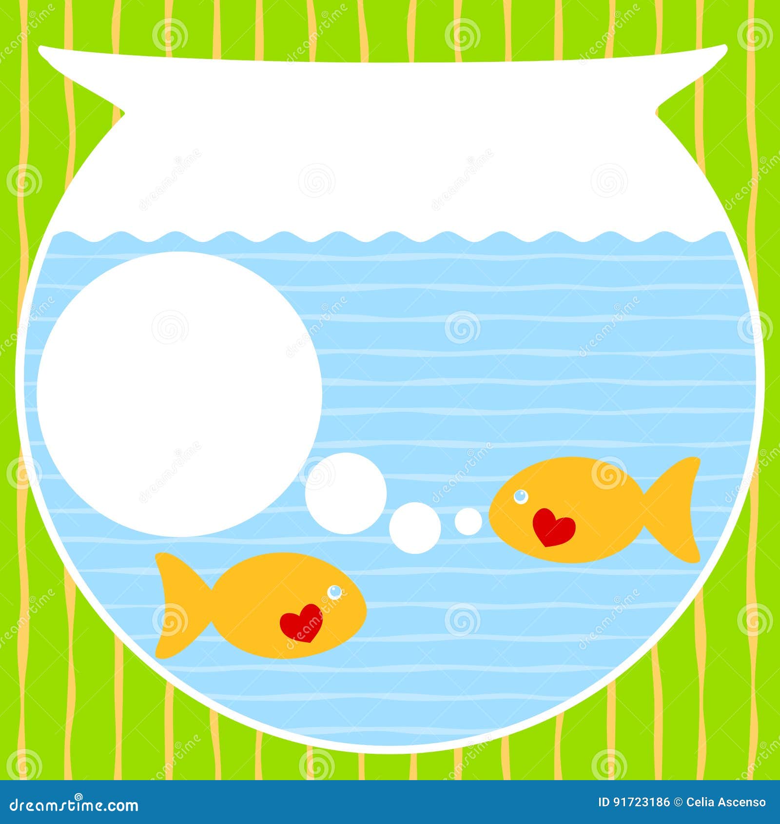 Aquarium Valentines Day Card Stock Illustration Illustration of glass