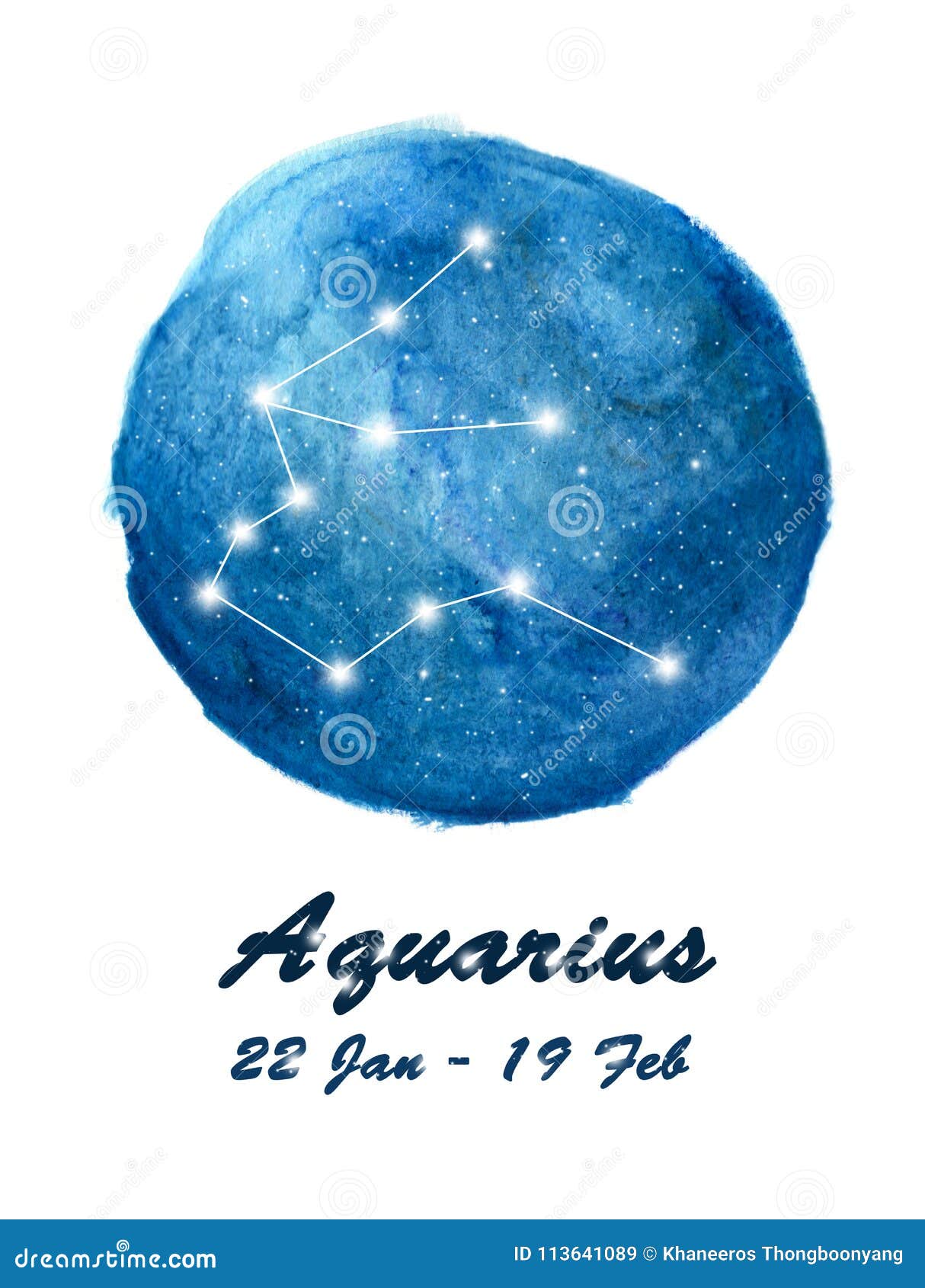 Aquarius Constellation Icon of Zodiac Sign Aquarius in Cosmic Stars ...