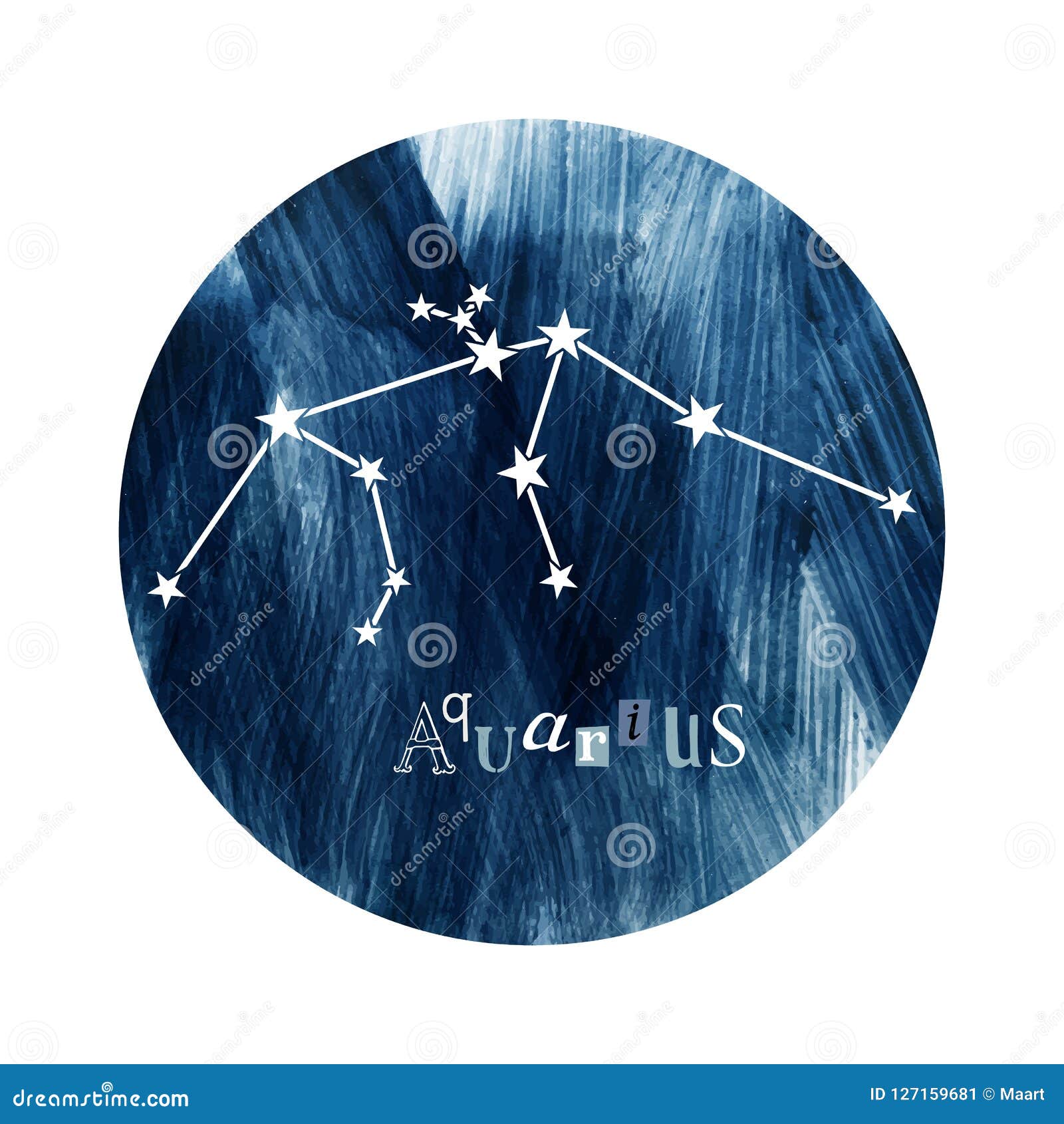 The Aquarius constellation stock vector. Illustration of magic - 127159681