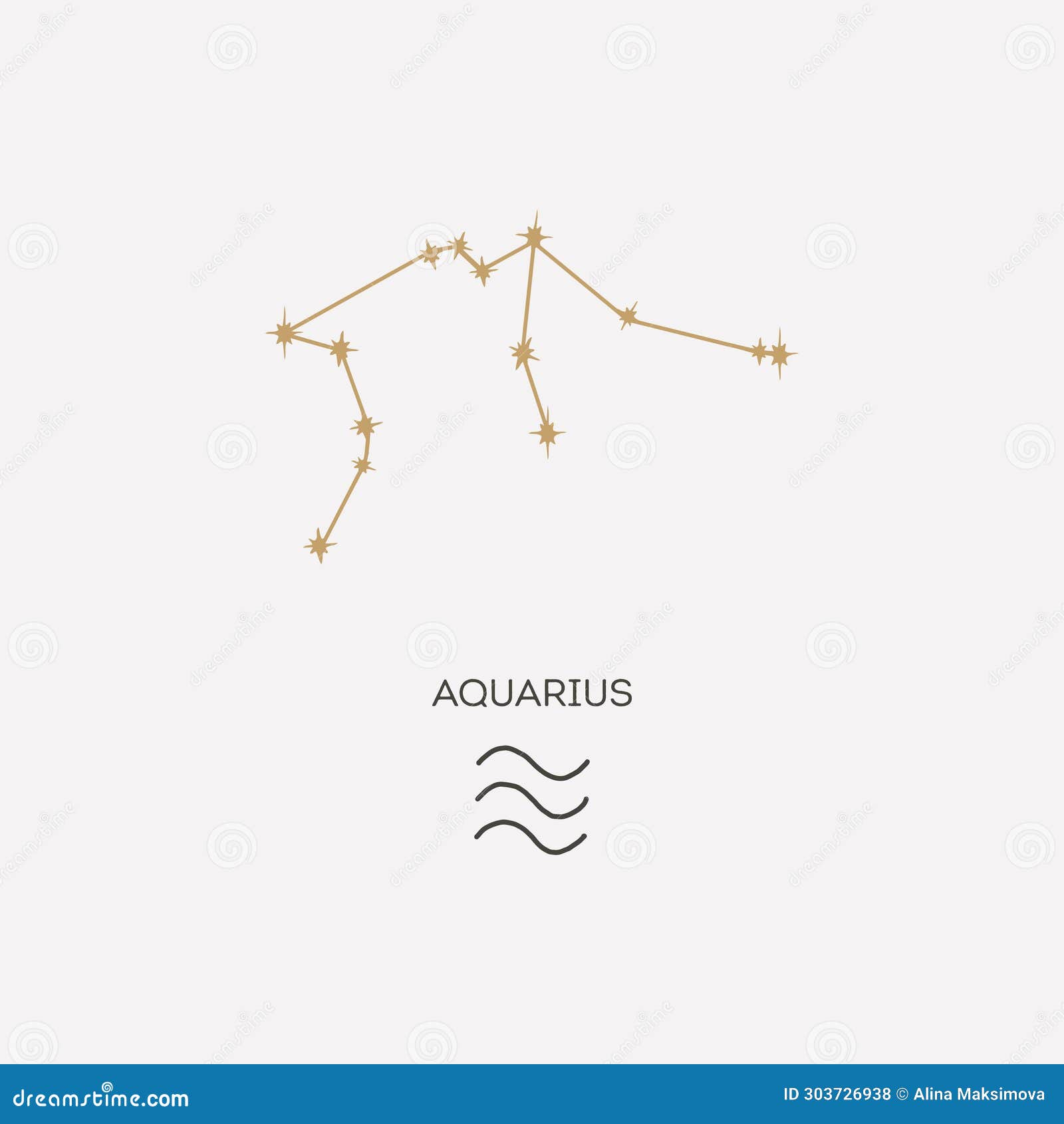 Aquarius Constellation Vector Illustration Stock Illustration