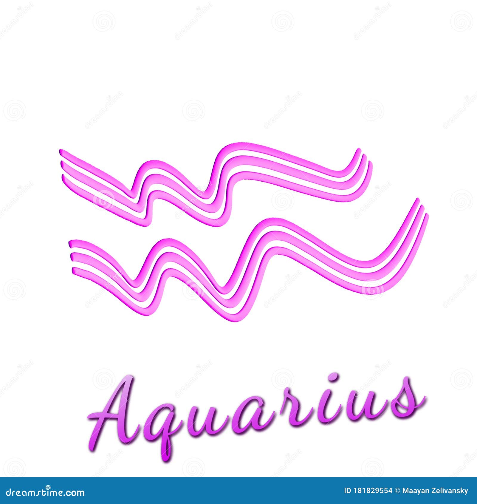 Aquarius Designed Zodiac Symbols Illustrations Stock Illustration ...