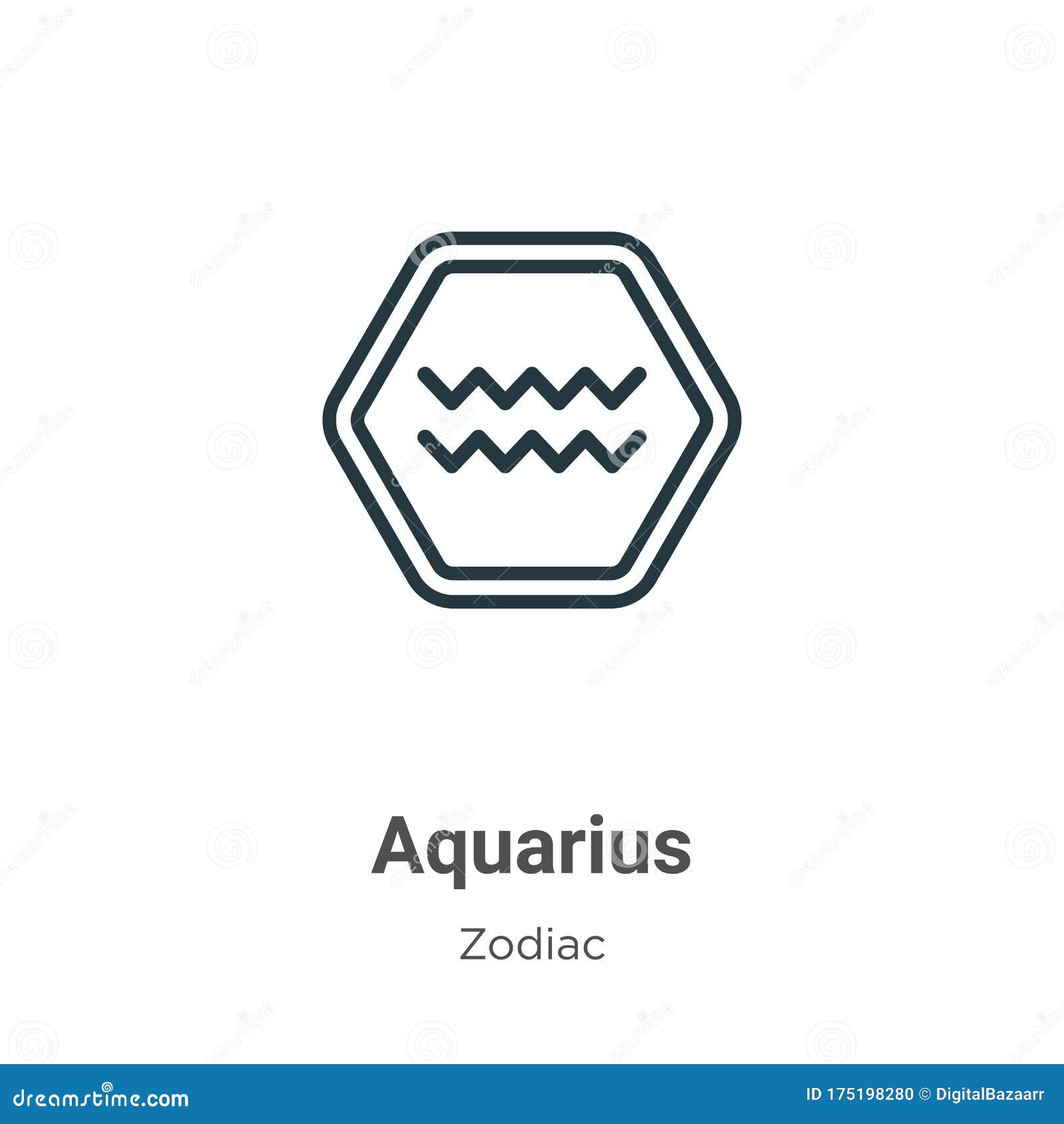 Aquarius Outline Vector Icon. Thin Line Black Aquarius Icon, Flat ...