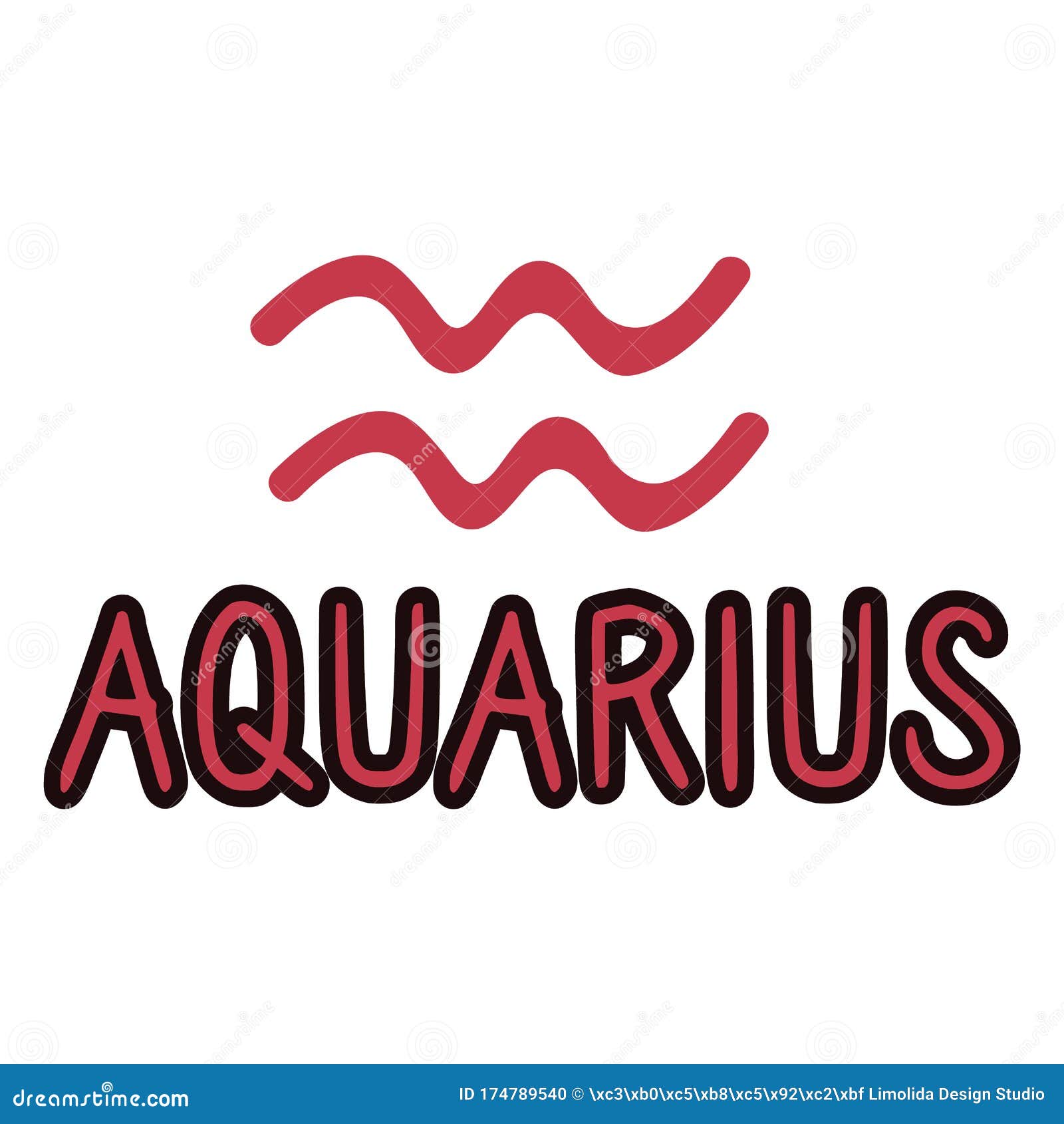 Aquarius Star Sign Zodiac Symbol Clip Art. Mystic Esoteric Astrological ...