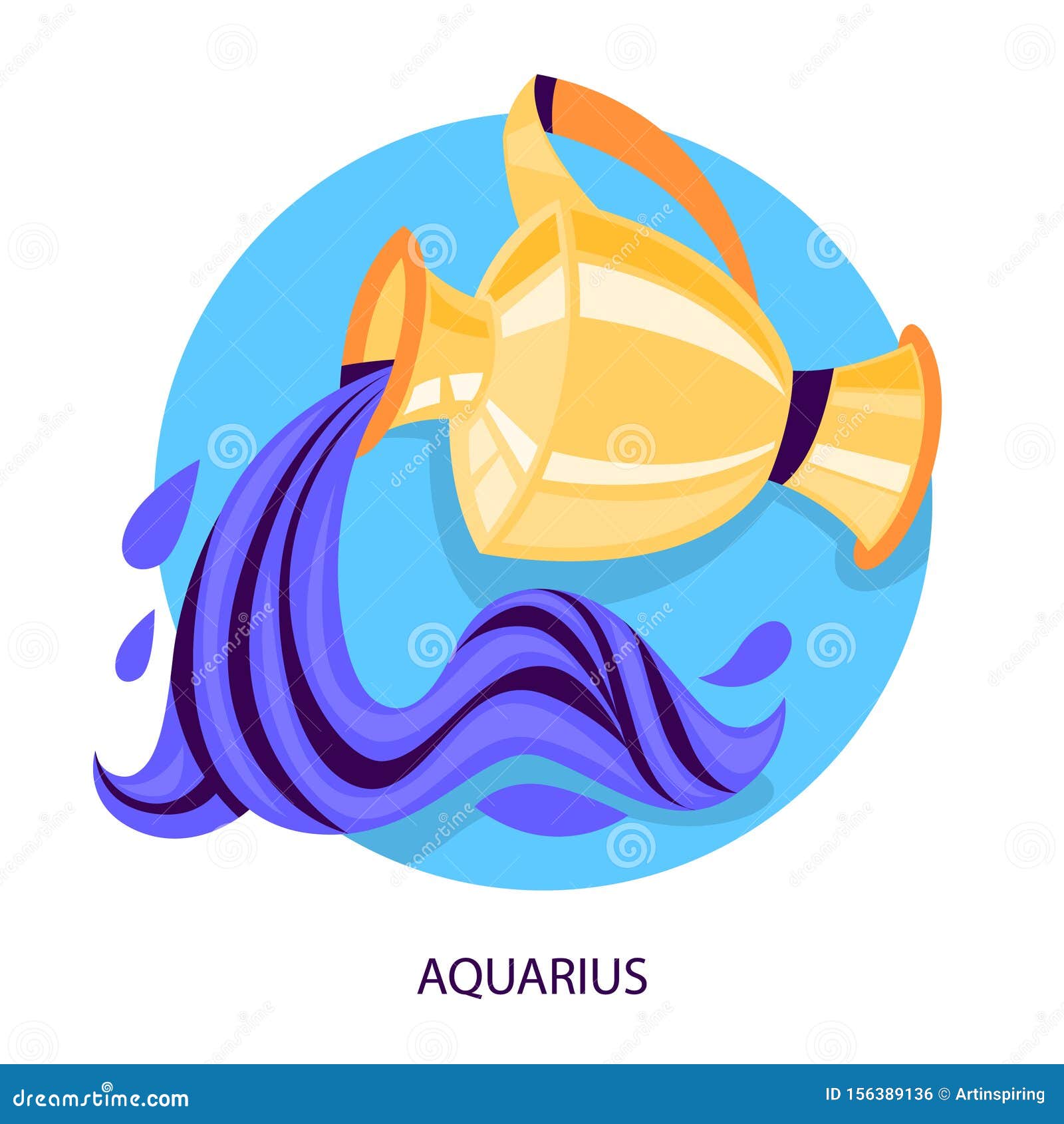 Aquarius Zodiac Sign. Astrology and Horoscope Calendar Stock Vector ...