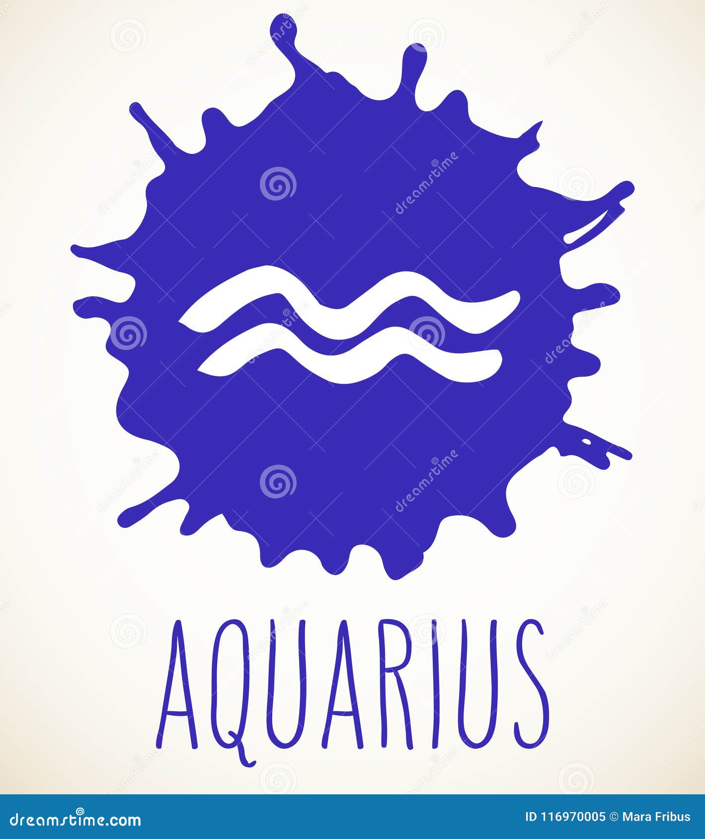 Aquarius Zodiac Sign Design Element Stock Vector - Illustration of ...
