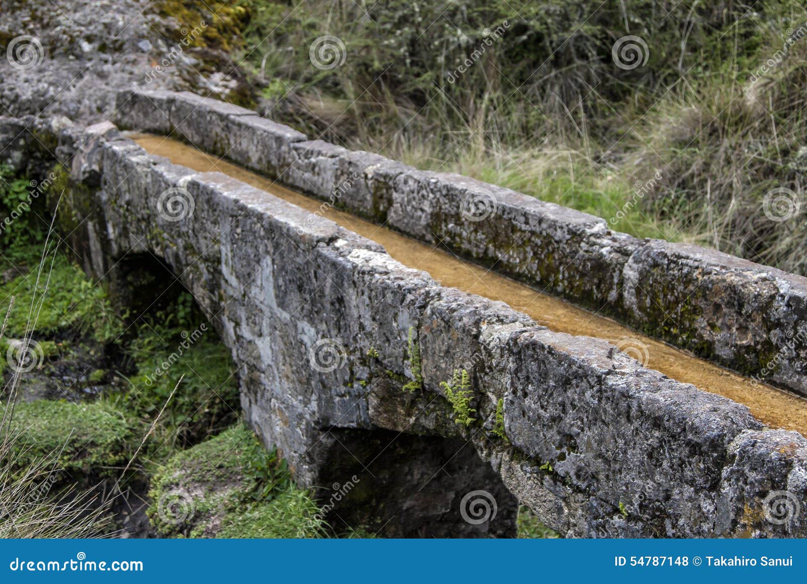 Antigo Sistema Aqueduto Ollantaytambo Peru Imagem de Stock