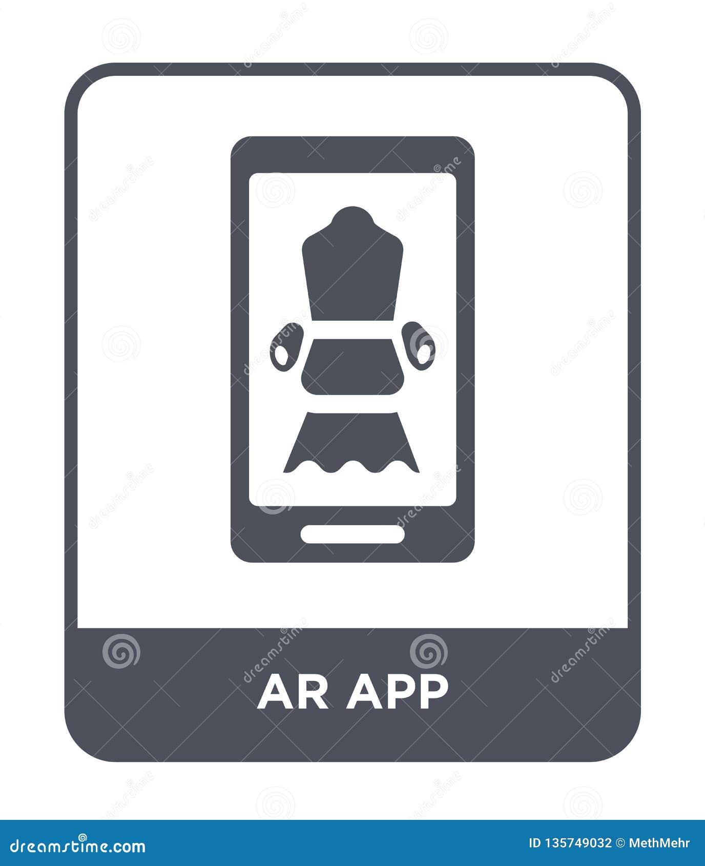 Ar App Icon In Trendy Design Style. Ar App Icon Isolated ...