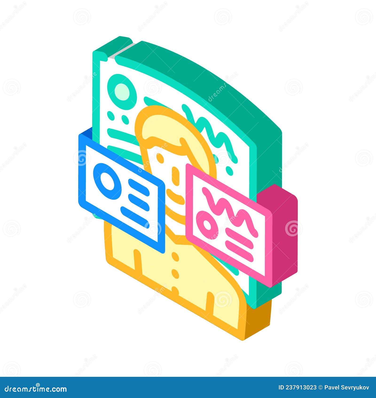 ar augmented reality isometric icon  
