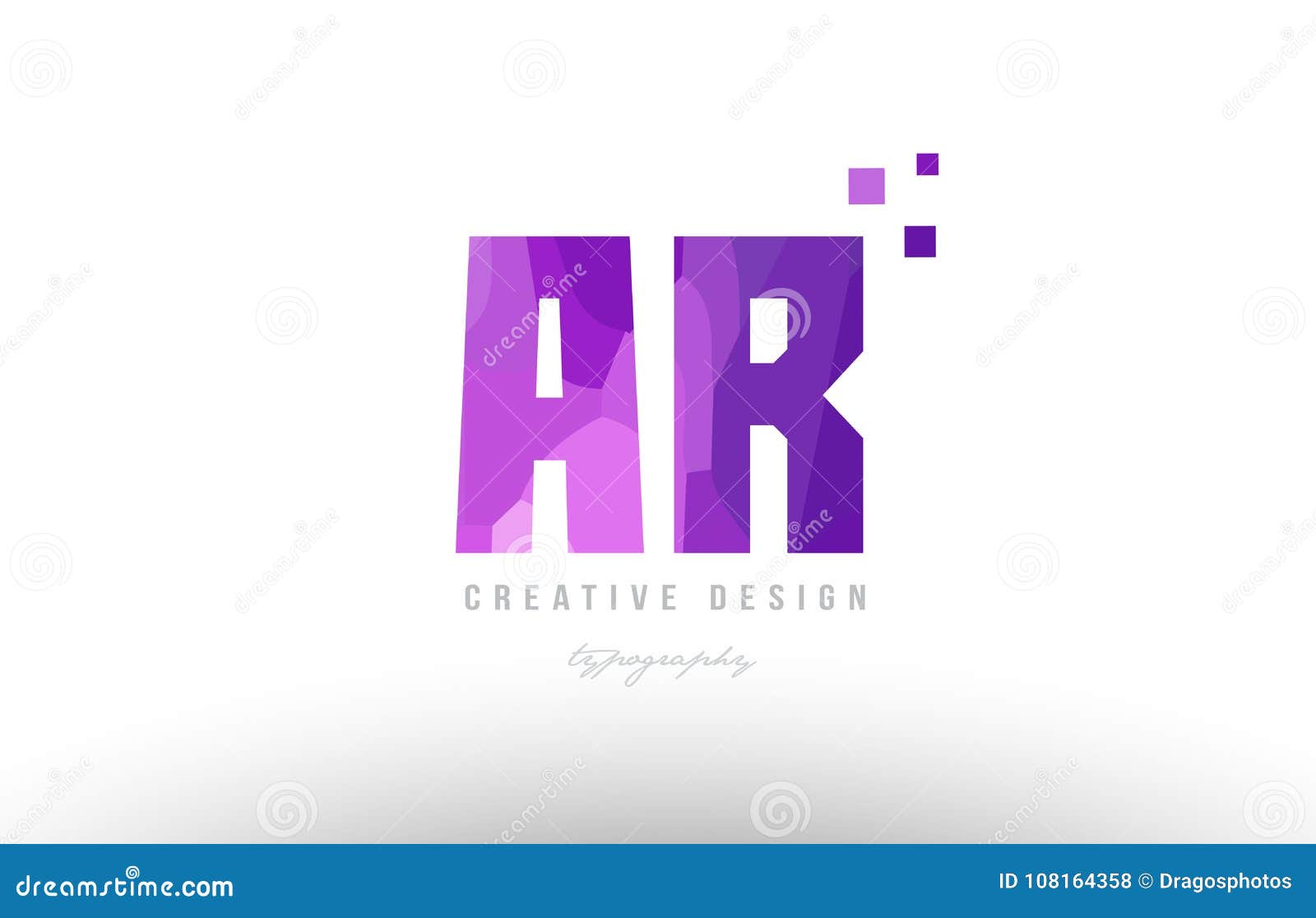 Ar A R Pink Alphabet Letter Logo Combination With Squares Stock Vector Illustration Of Typography Element