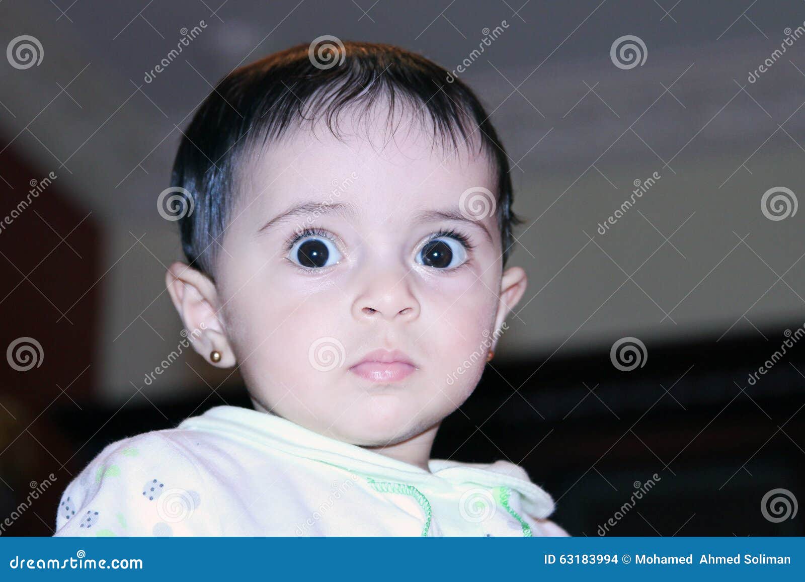 Arab baby girl staring stock photo. Image of baby, looking - 63183994