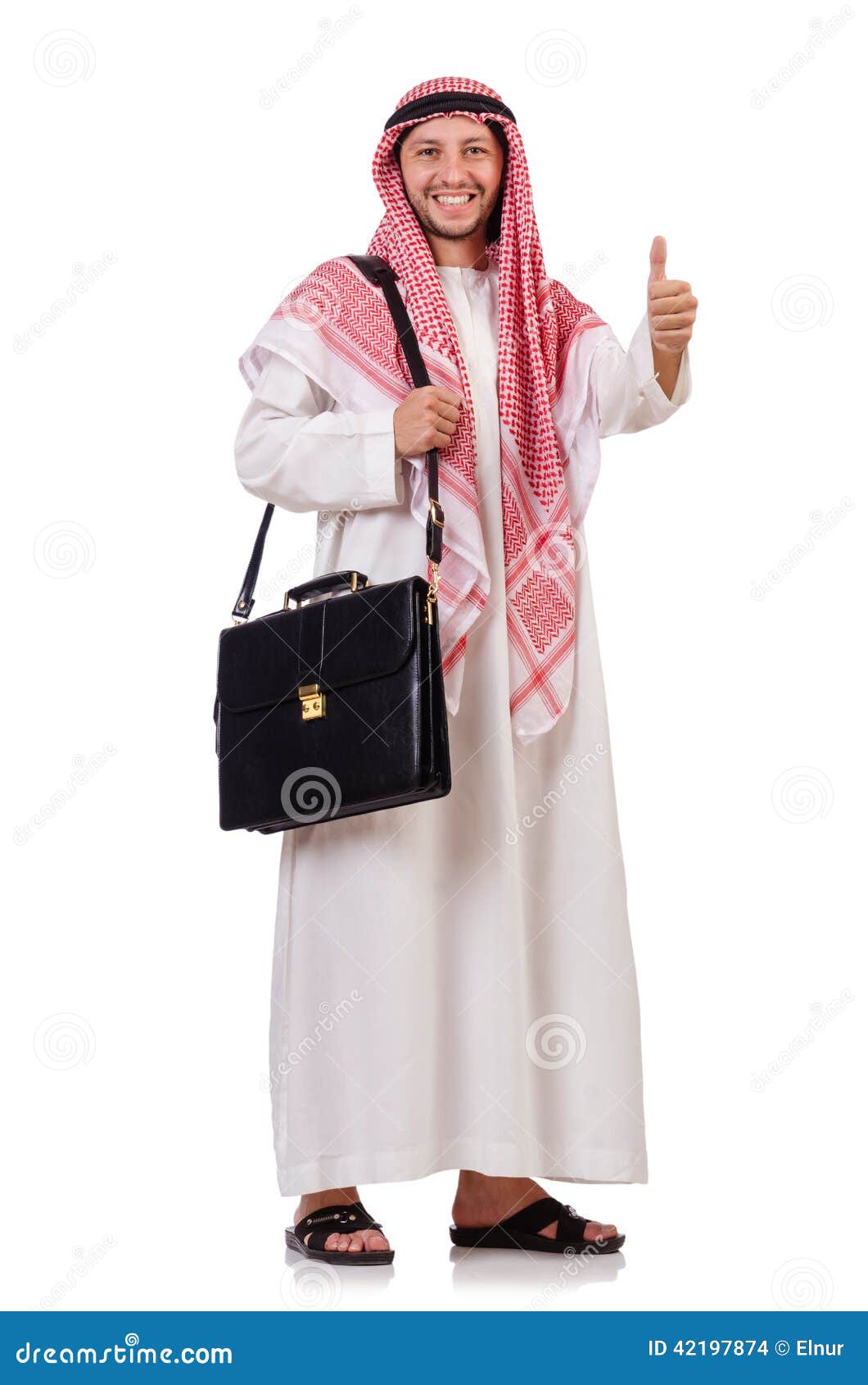 Arab Businessman with Briefcase Isolated Stock Photo Image of case, religion 42197874