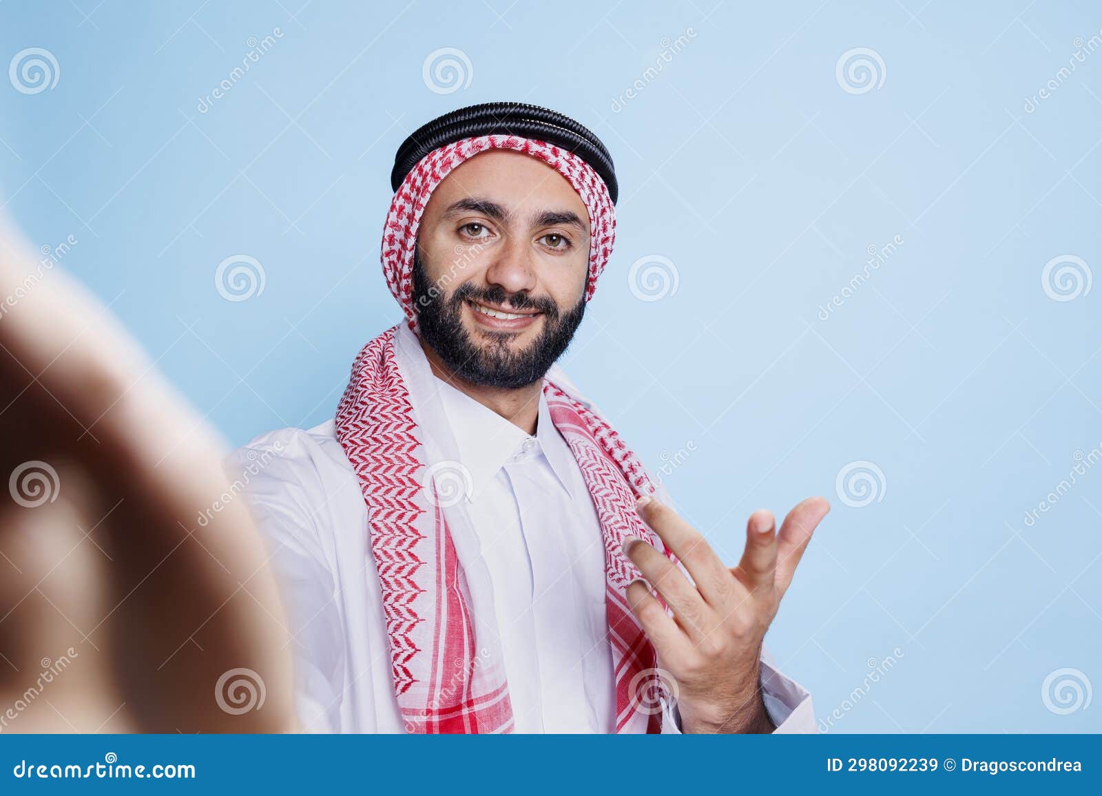 Arab Chatting in Video Conference Stock Image - Image of portrait ...