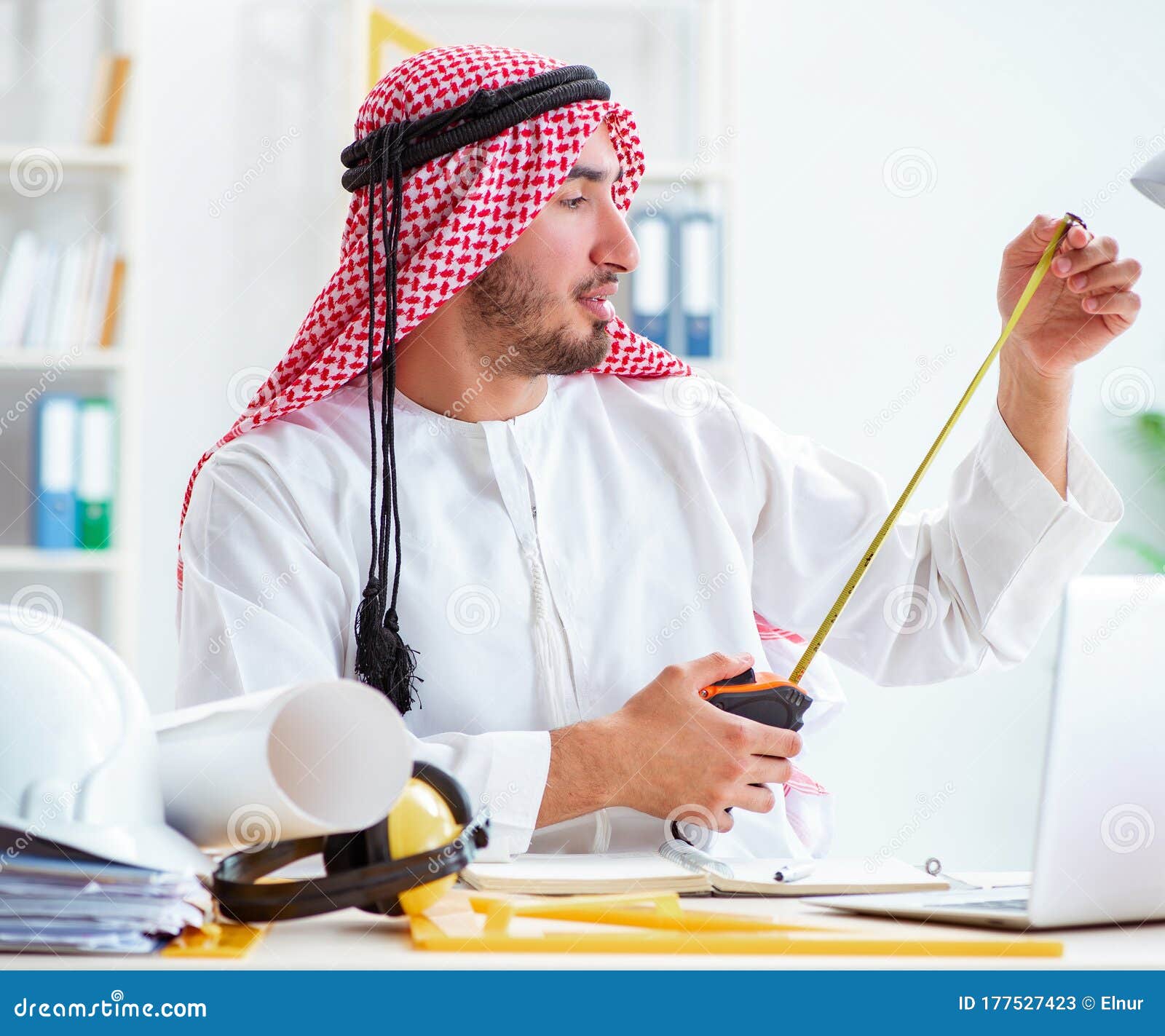 Arab Engineer Working On New Project Stock Image Image of businessman