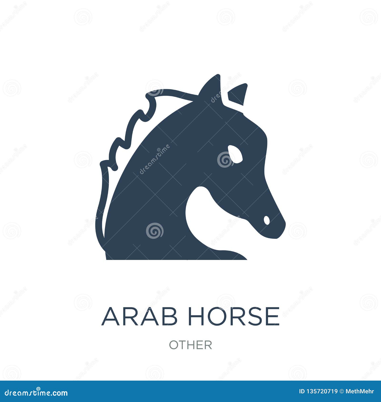 Arab Horse Icon in Trendy Design Style. Arab Horse Icon Isolated on ...