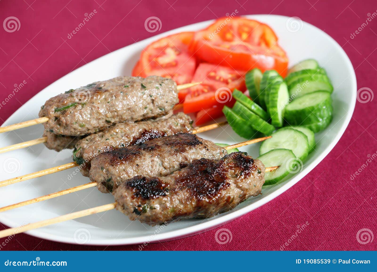 arab lamb kofta on a plate