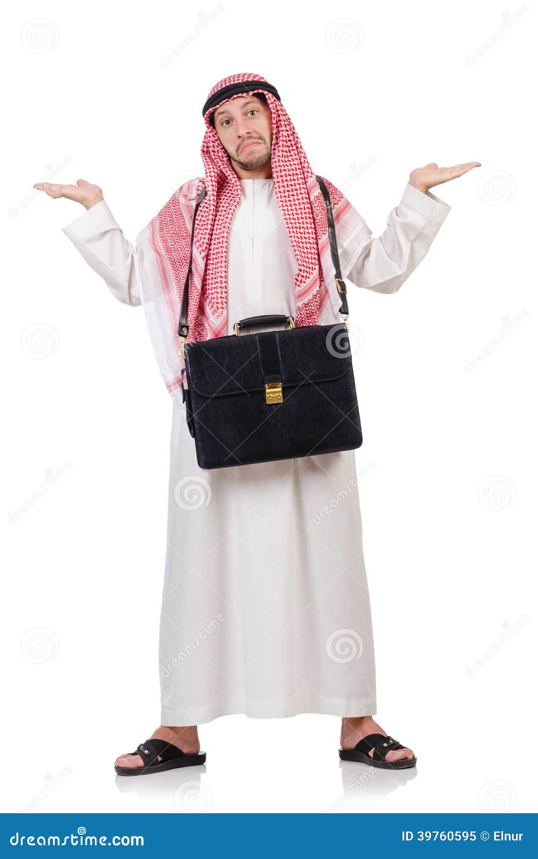Arab man with briefcase stock image. Image of islam, arab 39760595