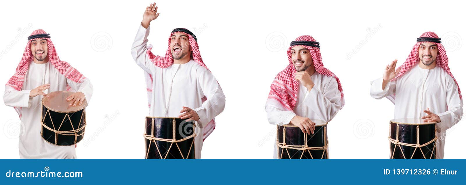 The Arab Man with Drum Isolated on White Stock Photo Image of music