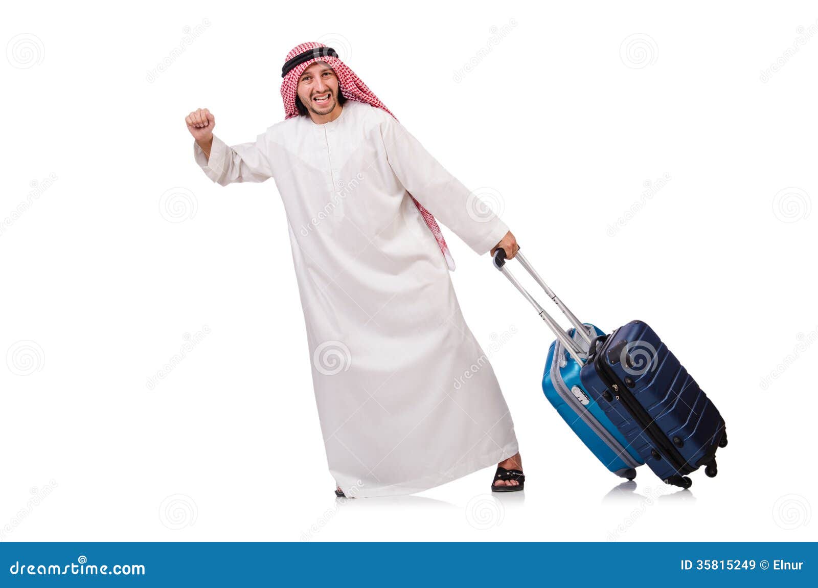 Arab man with luggage stock image. Image of asian, islam 35815249