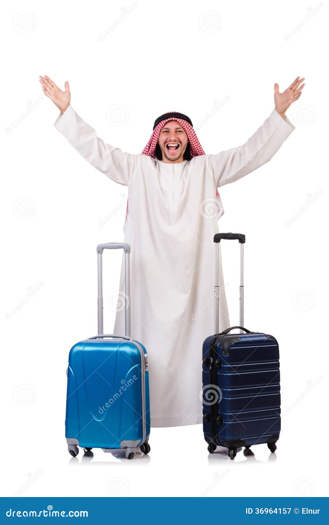Arab man with luggage stock image. Image of businessman 36964157