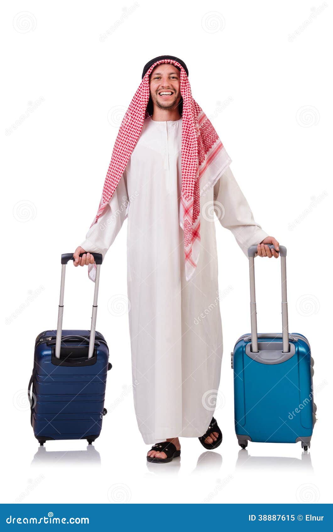 Arab man with luggage stock image. Image of islamic, luggage 38887615