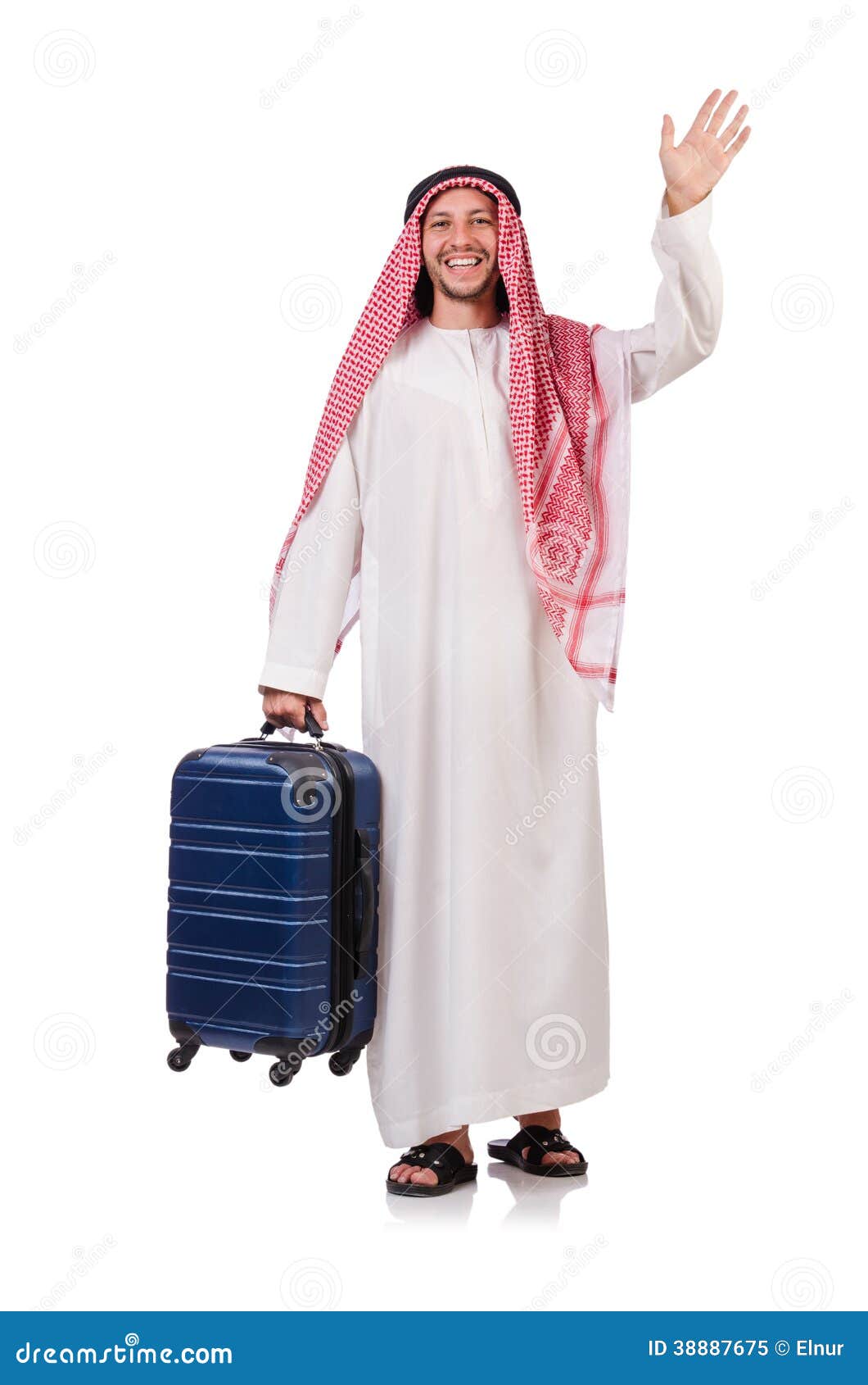 Arab man with luggage stock image. Image of holiday, baggage 38887675