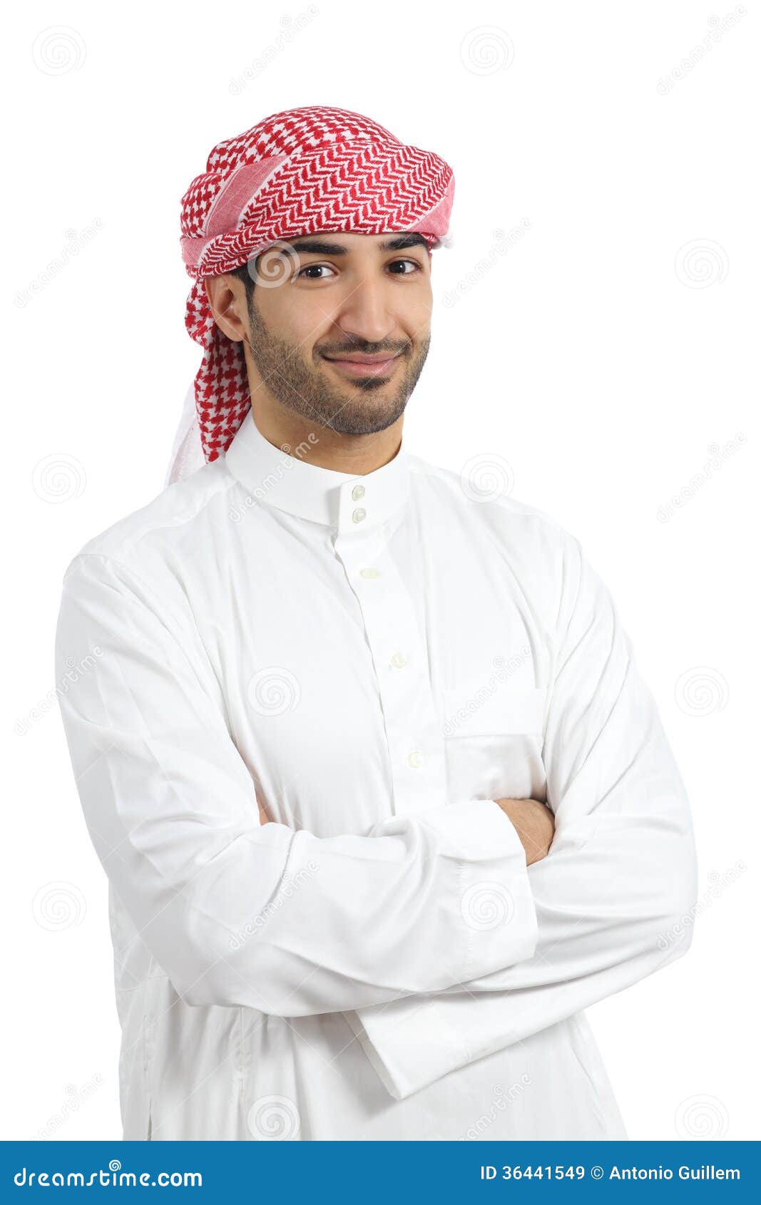 Arab Man Posing Happy With Folded Arms Royalty Free Stock 
