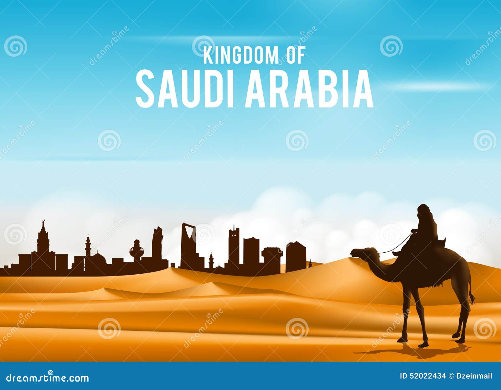 Arab Man Riding In Camel In Wide Desert Sands Stock Vector Illustration Of Heat Emirates 52022434