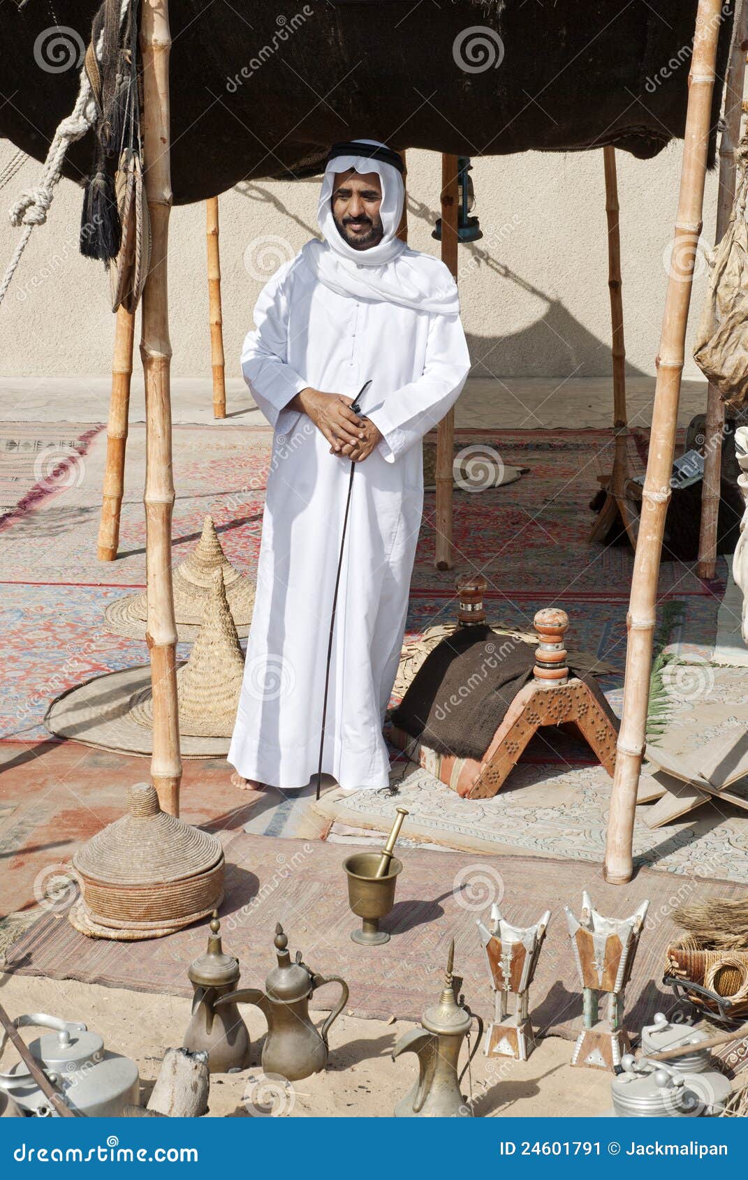 Arab Man Selling Souvenirs in Dubai Editorial Photo Image of arabic